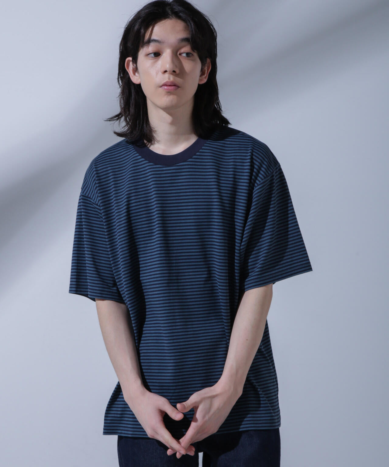 Anti Soaked(R) 汗染み防止 ボーダークルーネックTシャツ 6684124214