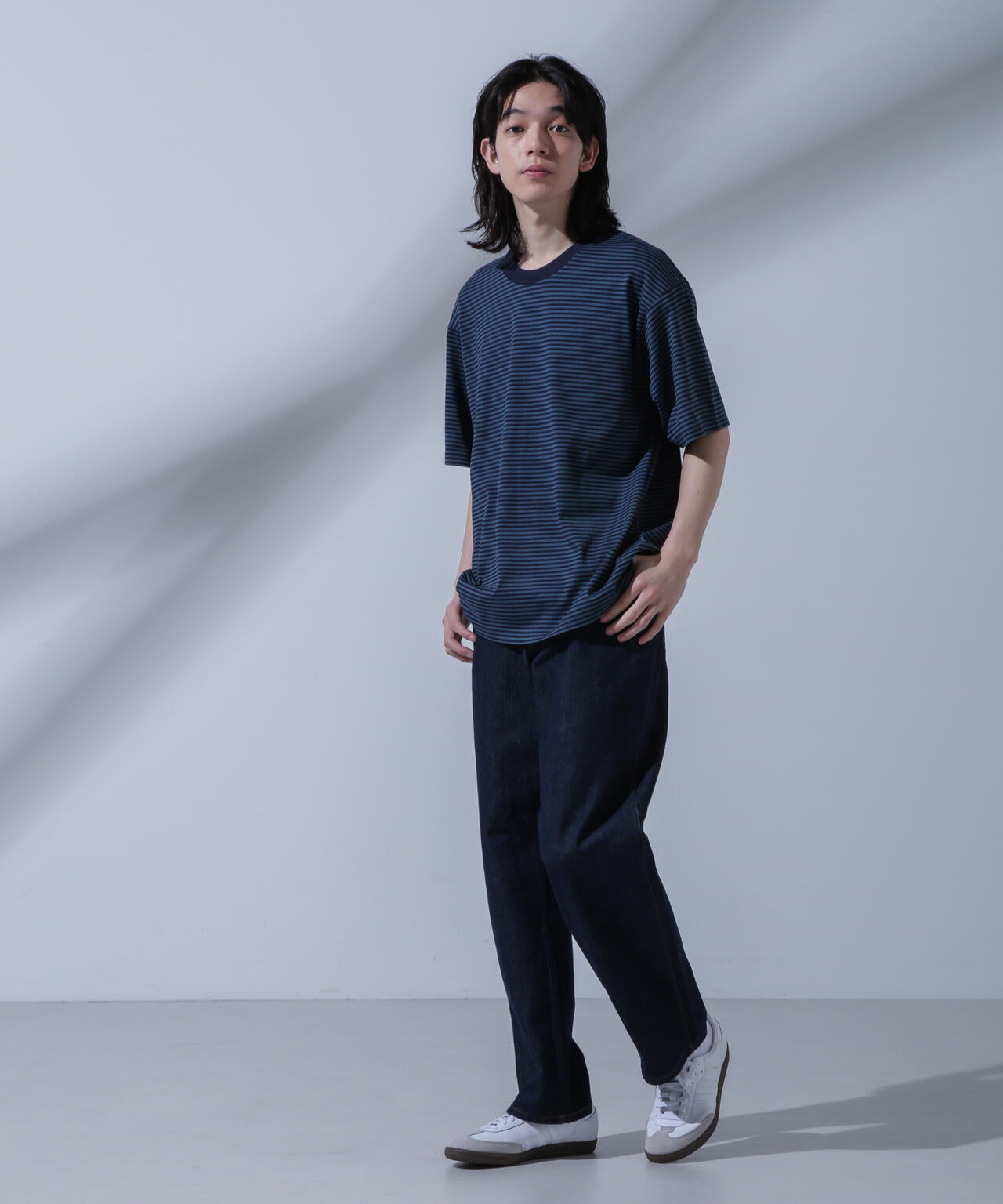 Anti Soaked(R) 汗染み防止 ボーダークルーネックTシャツ 6684124214