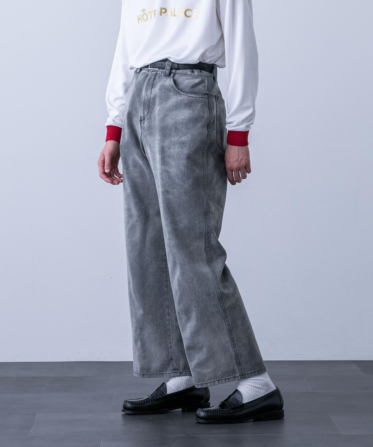 「HOTEL PALACE(オテルパラス)」バイオブリーチワイドデニムパンツ(セットアップ可) 6684127216