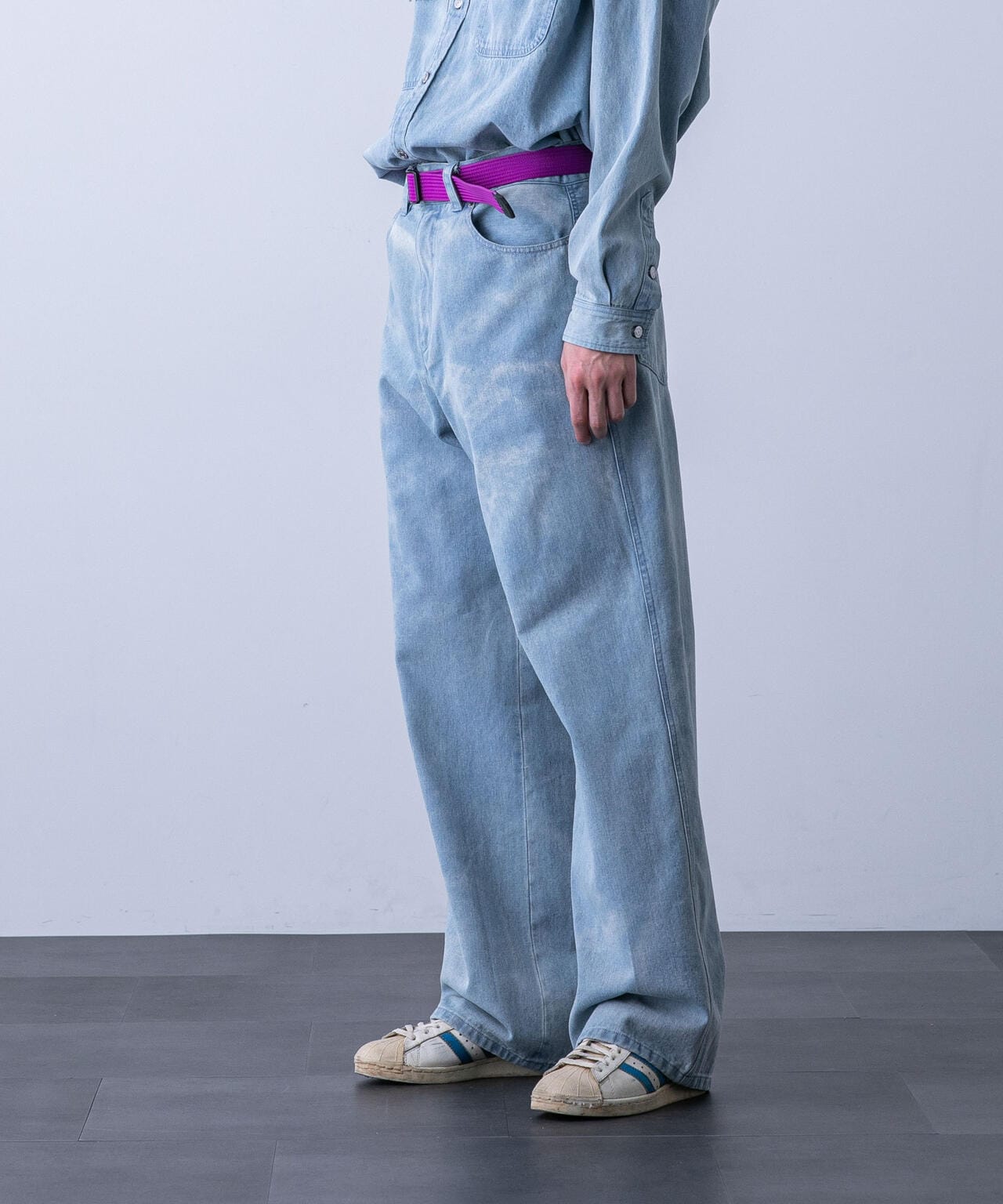 「HOTEL PALACE(オテルパラス)」バイオブリーチワイドデニムパンツ(セットアップ可) 6684127216