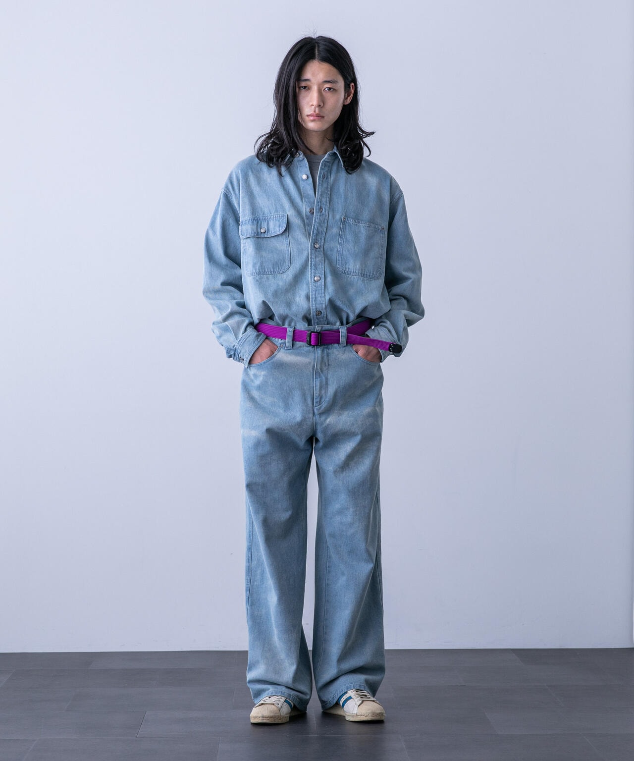 「HOTEL PALACE(オテルパラス)」バイオブリーチワイドデニムパンツ(セットアップ可) 6684127216