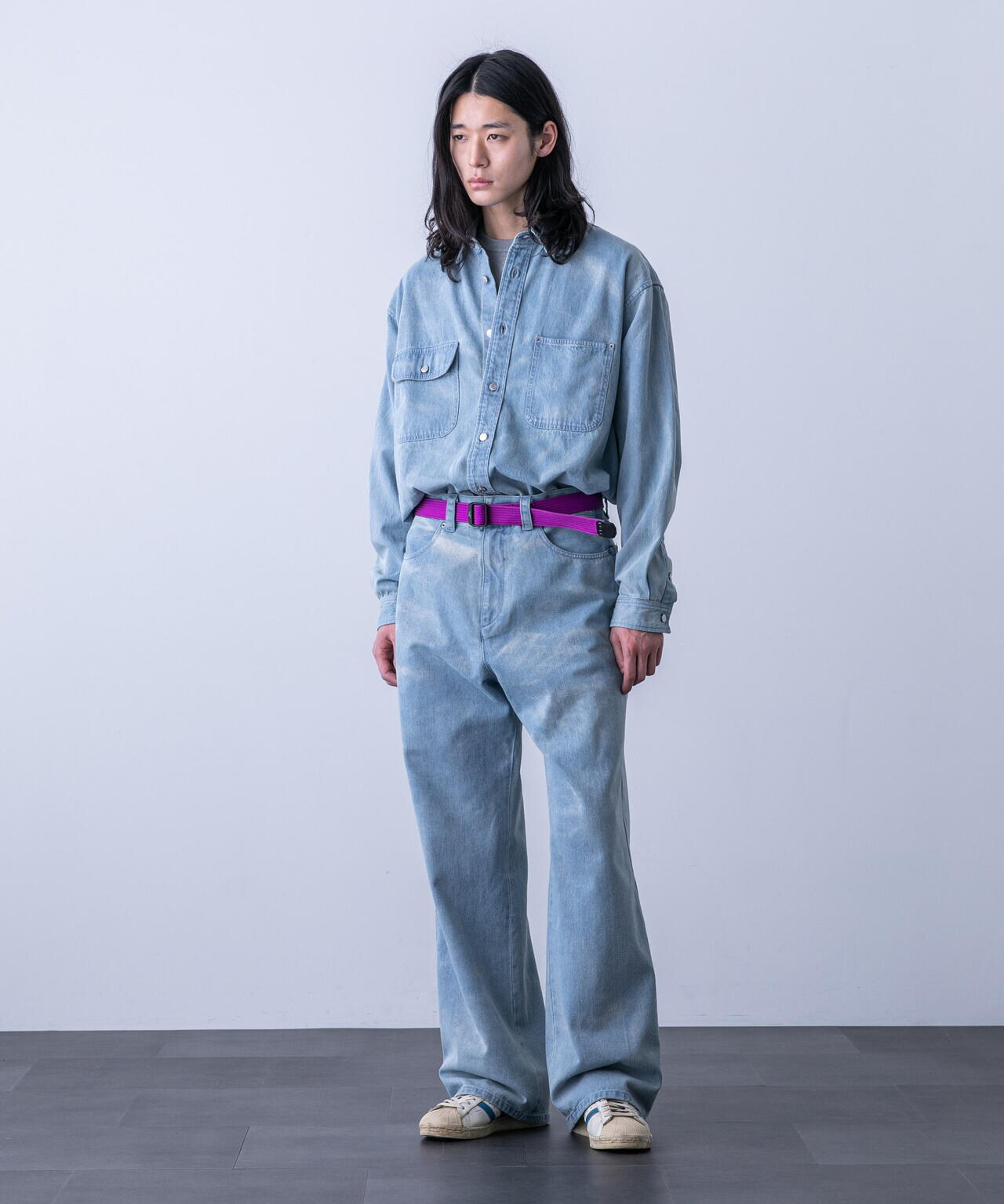 「HOTEL PALACE(オテルパラス)」バイオブリーチワイドデニムパンツ(セットアップ可) 6684127216