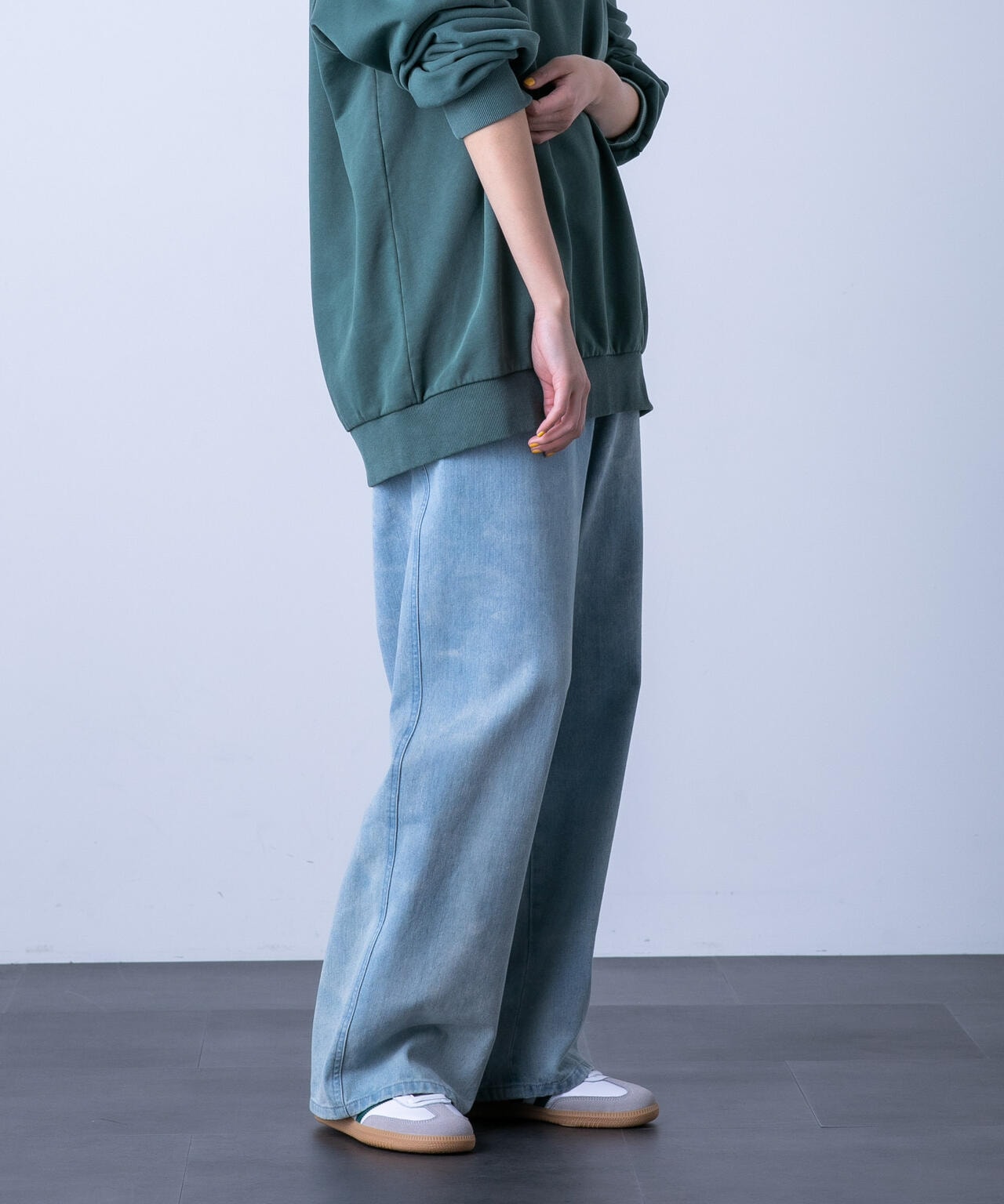 「HOTEL PALACE(オテルパラス)」バイオブリーチワイドデニムパンツ(セットアップ可) 6684127216