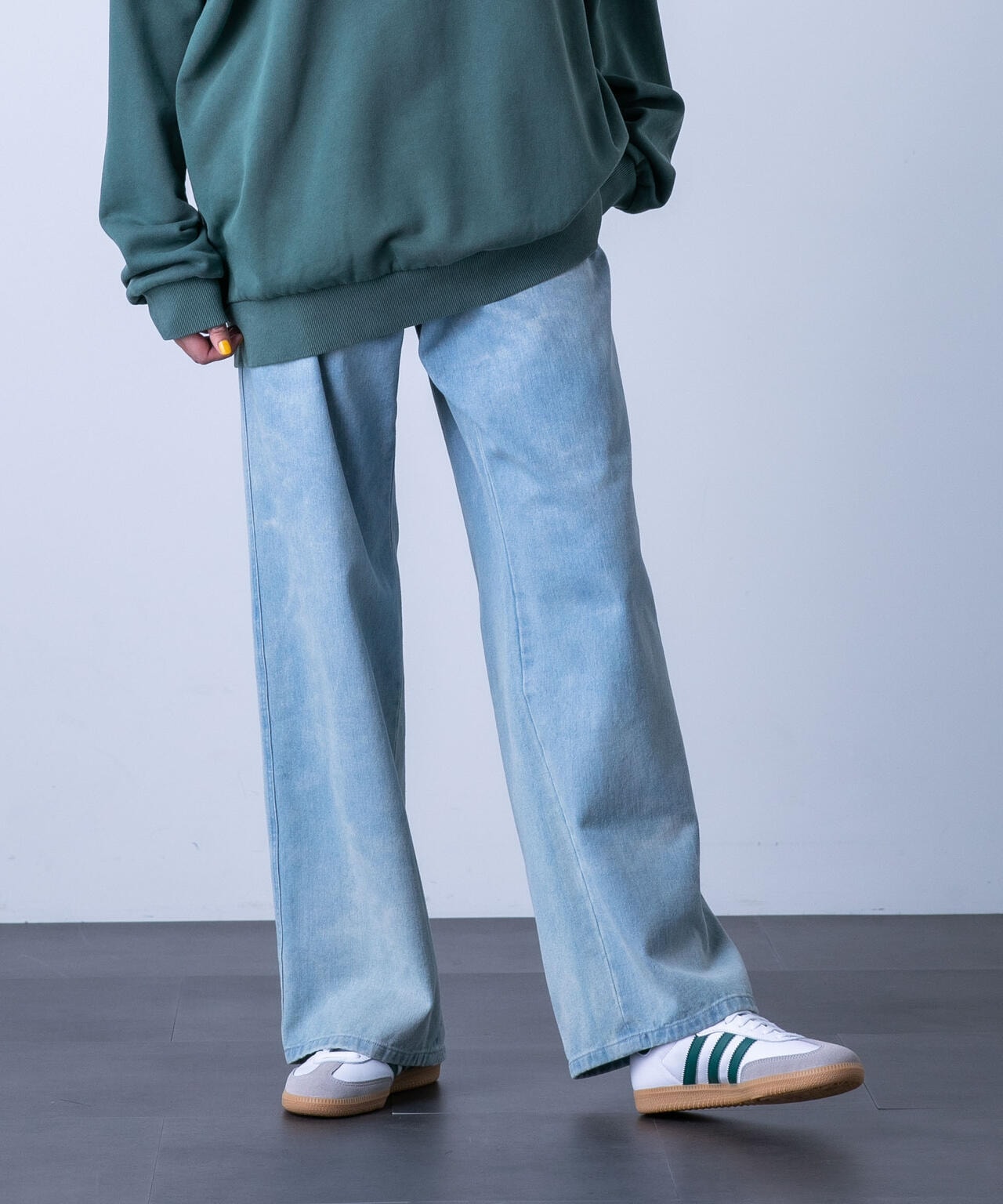 「HOTEL PALACE(オテルパラス)」バイオブリーチワイドデニムパンツ(セットアップ可) 6684127216