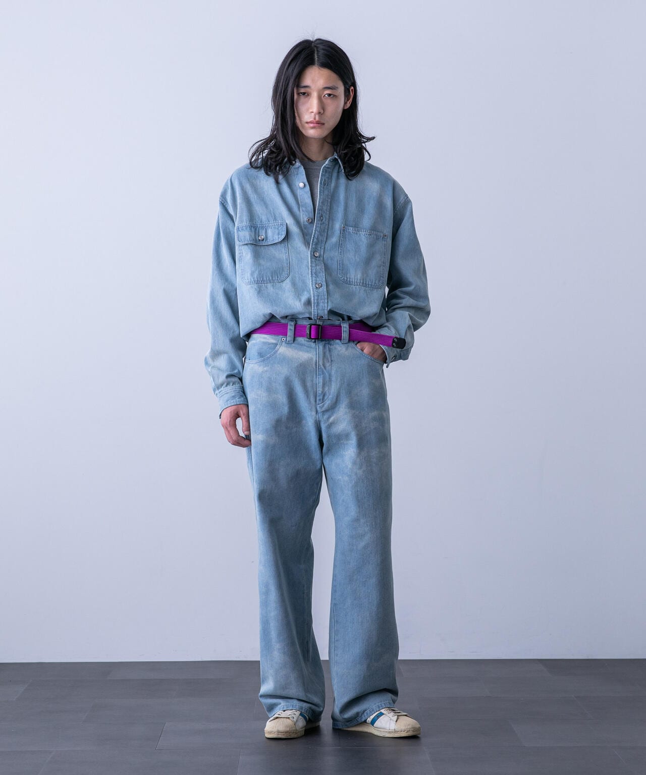 「HOTEL PALACE(オテルパラス)」バイオブリーチワイドデニムパンツ(セットアップ可) 6684127216