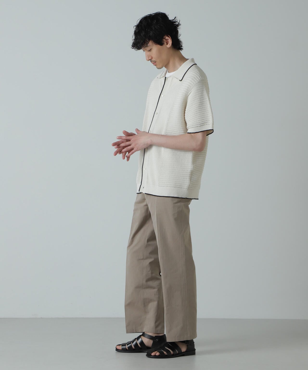 AB.コットン/ラミーネップシャンブレーパンツ(セットアップ可) 6684127225