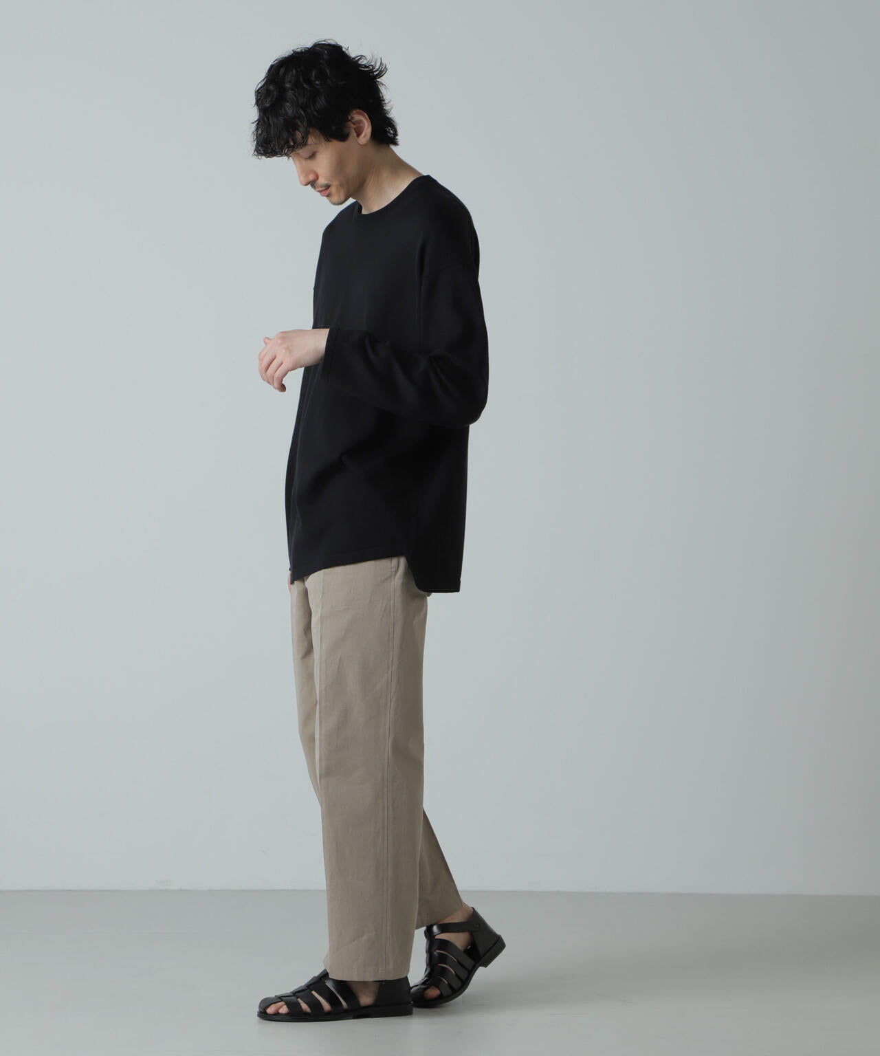 AB.コットン/ラミーネップシャンブレーパンツ(セットアップ可) 6684127225