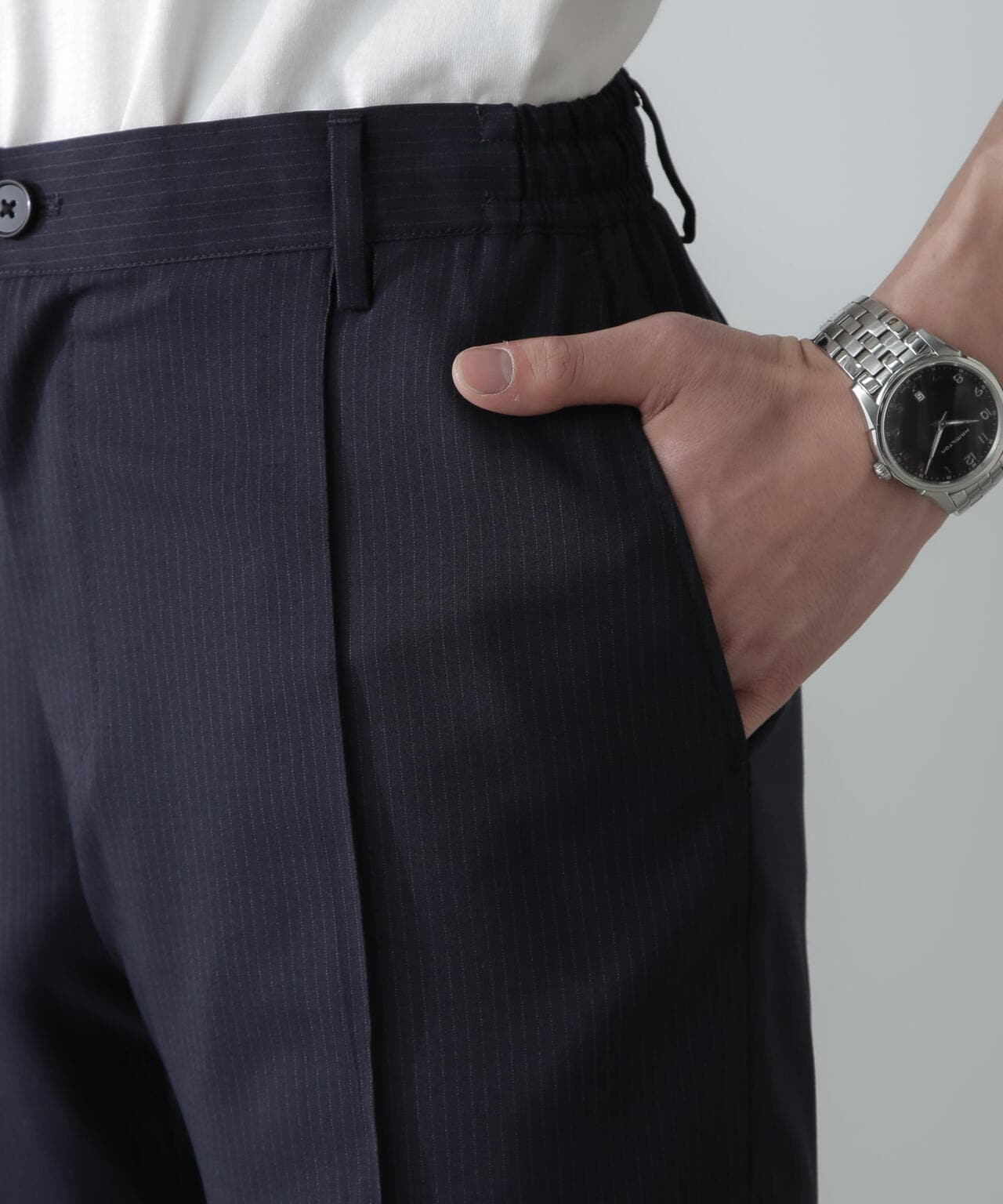 「N TROUSERS」サマーウールTWストライプパンツ(セットアップ可) 6684129202