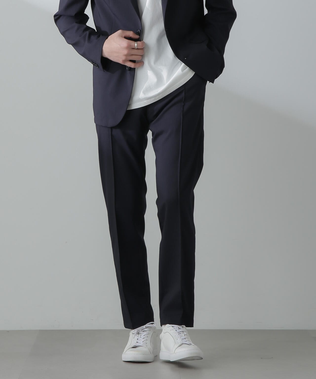 「N TROUSERS」サマーウールTWストライプパンツ(セットアップ可) 6684129202