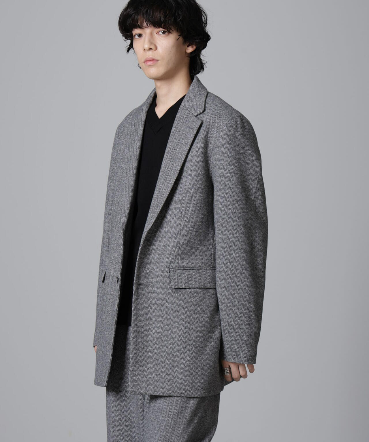 ツイードライク オーバージャケット 6684211214