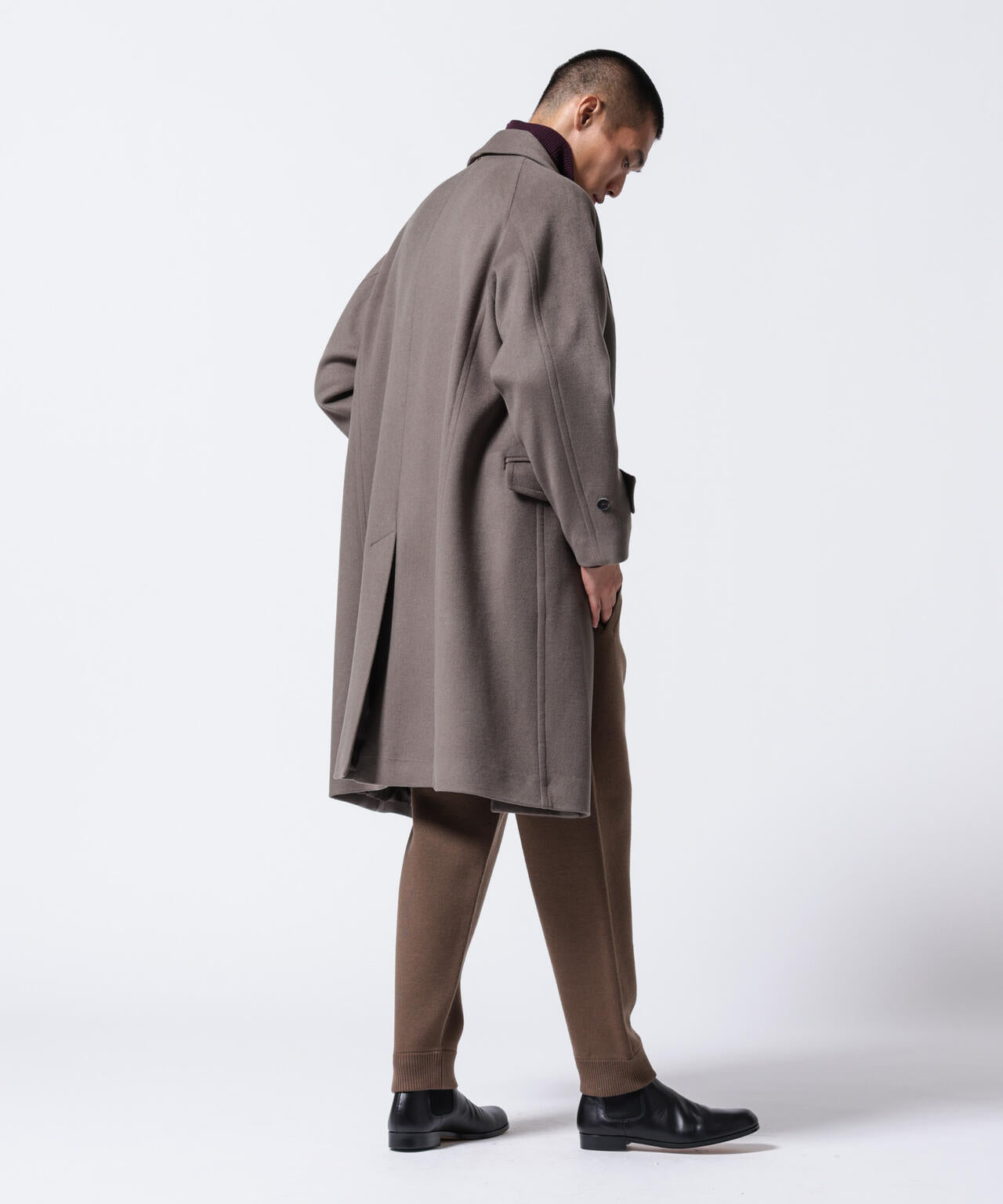 「ASSEMBLANC」シルクブレンドダブルクロスショールカラーコート 6684211222