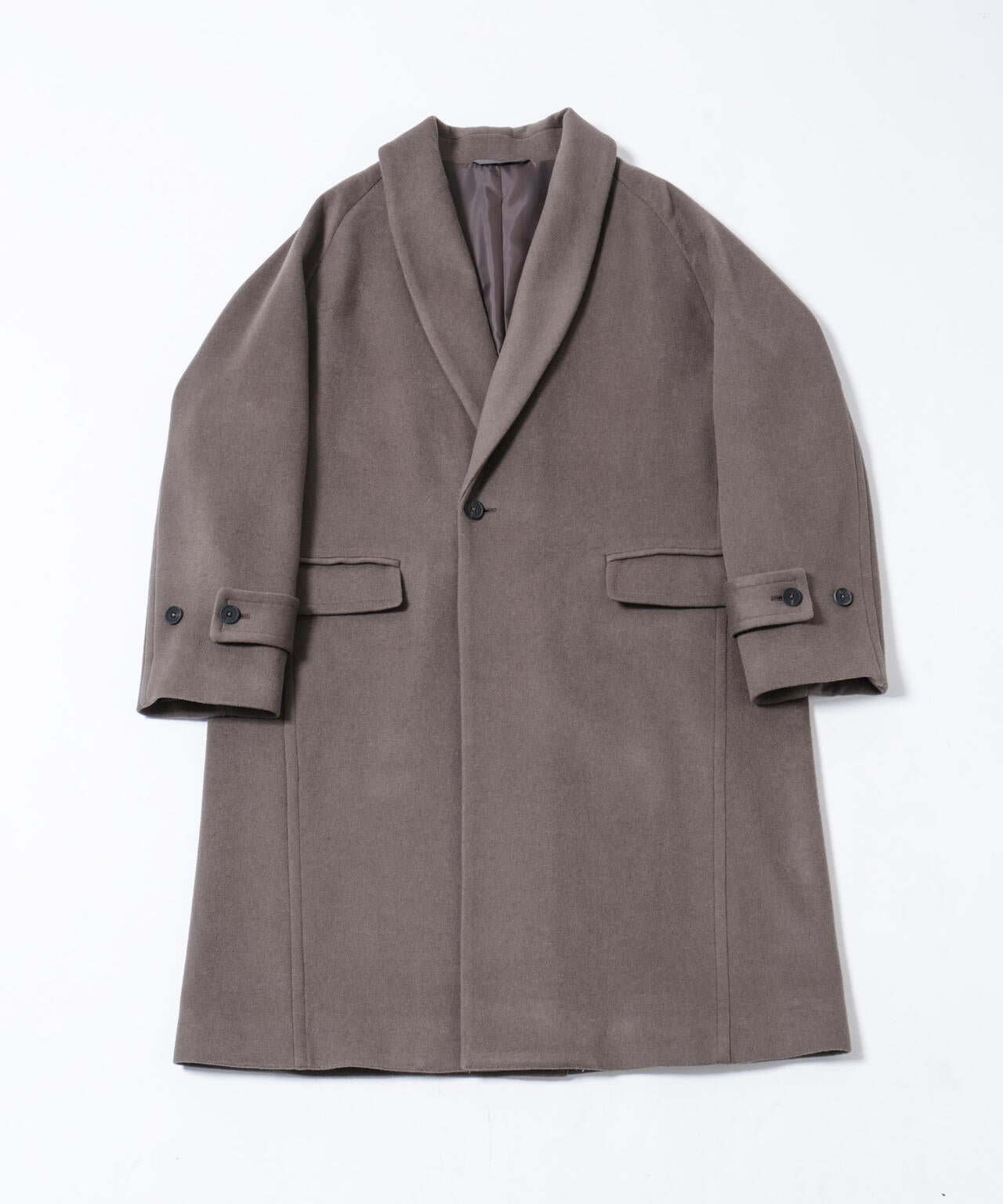 「ASSEMBLANC」シルクブレンドダブルクロスショールカラーコート 6684211222