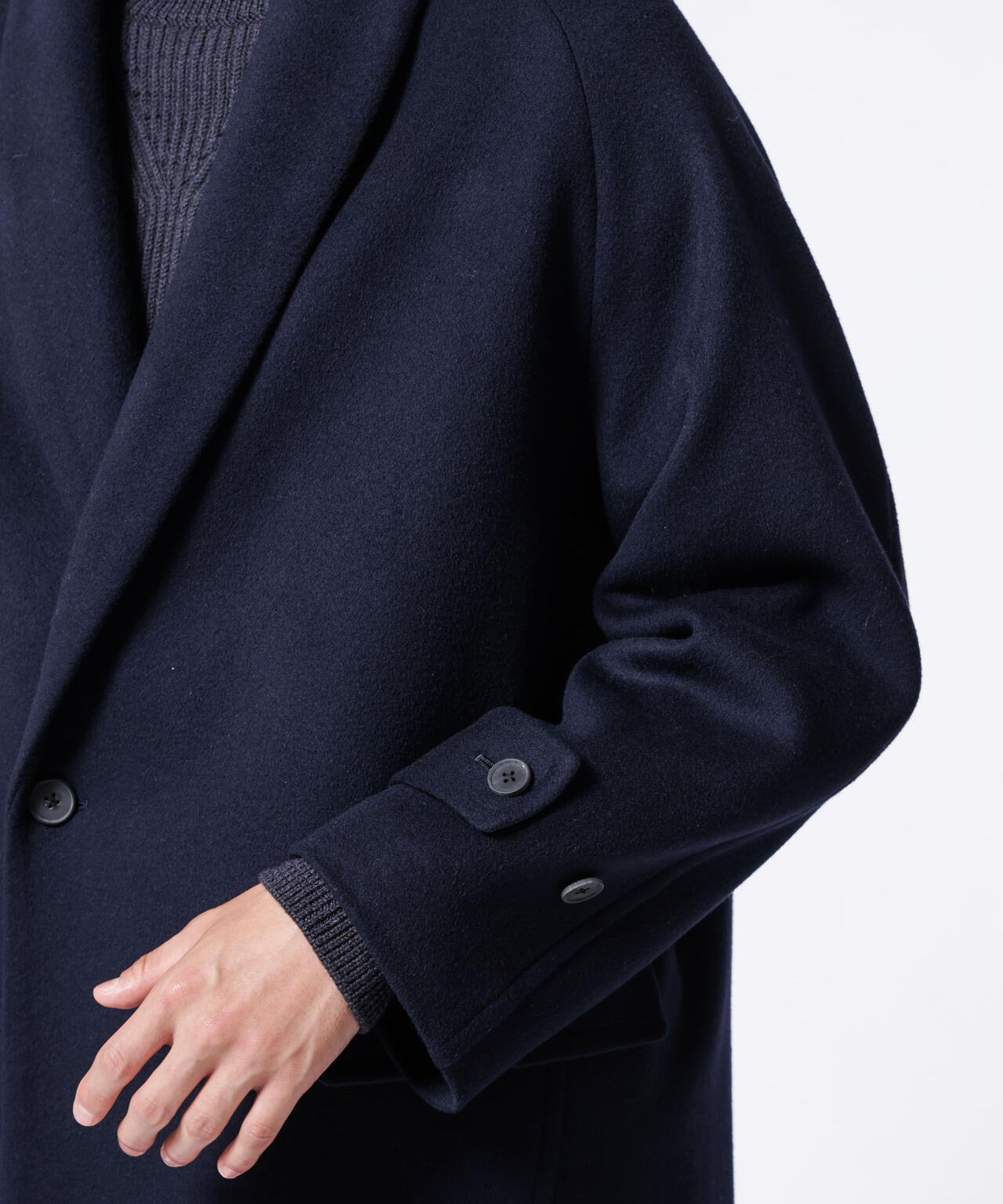 「ASSEMBLANC」シルクブレンドダブルクロスショールカラーコート 6684211222