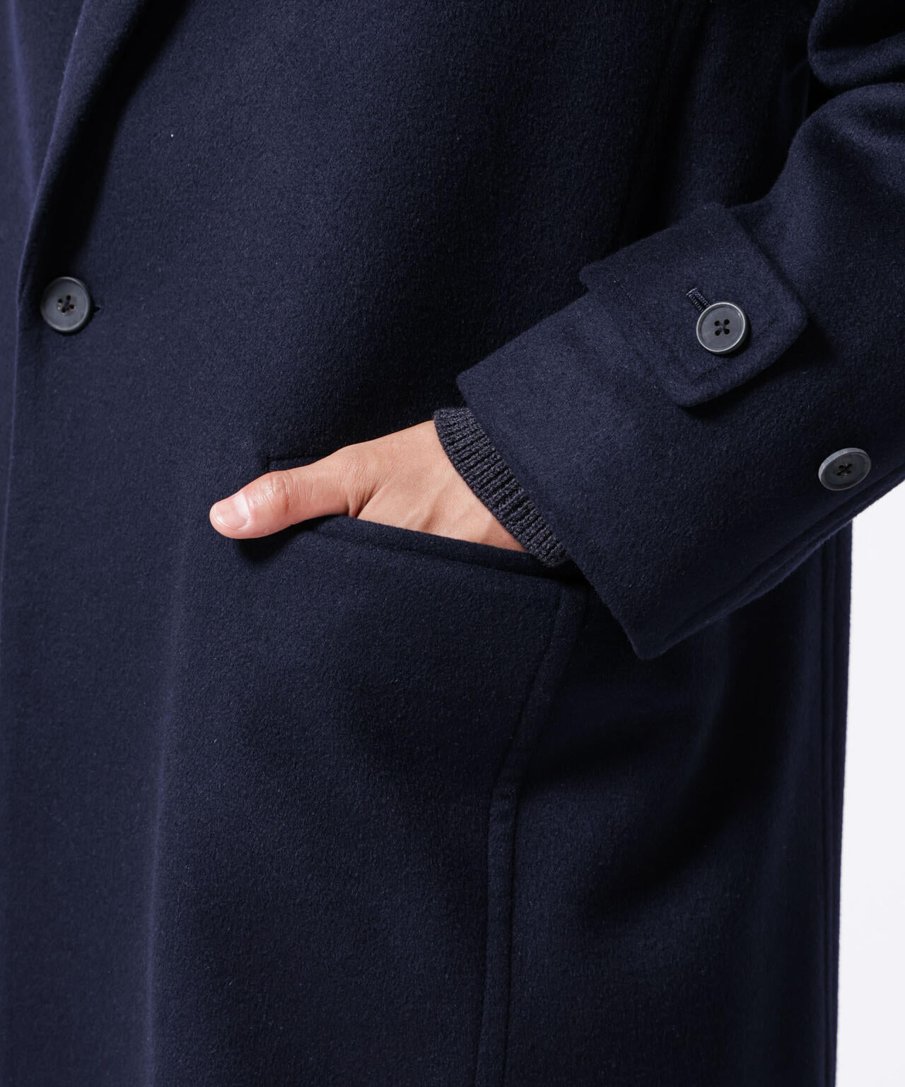 「ASSEMBLANC」シルクブレンドダブルクロスショールカラーコート 6684211222