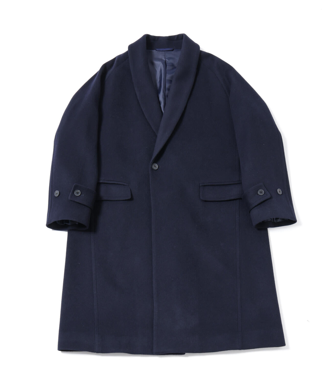 「ASSEMBLANC」シルクブレンドダブルクロスショールカラーコート 6684211222