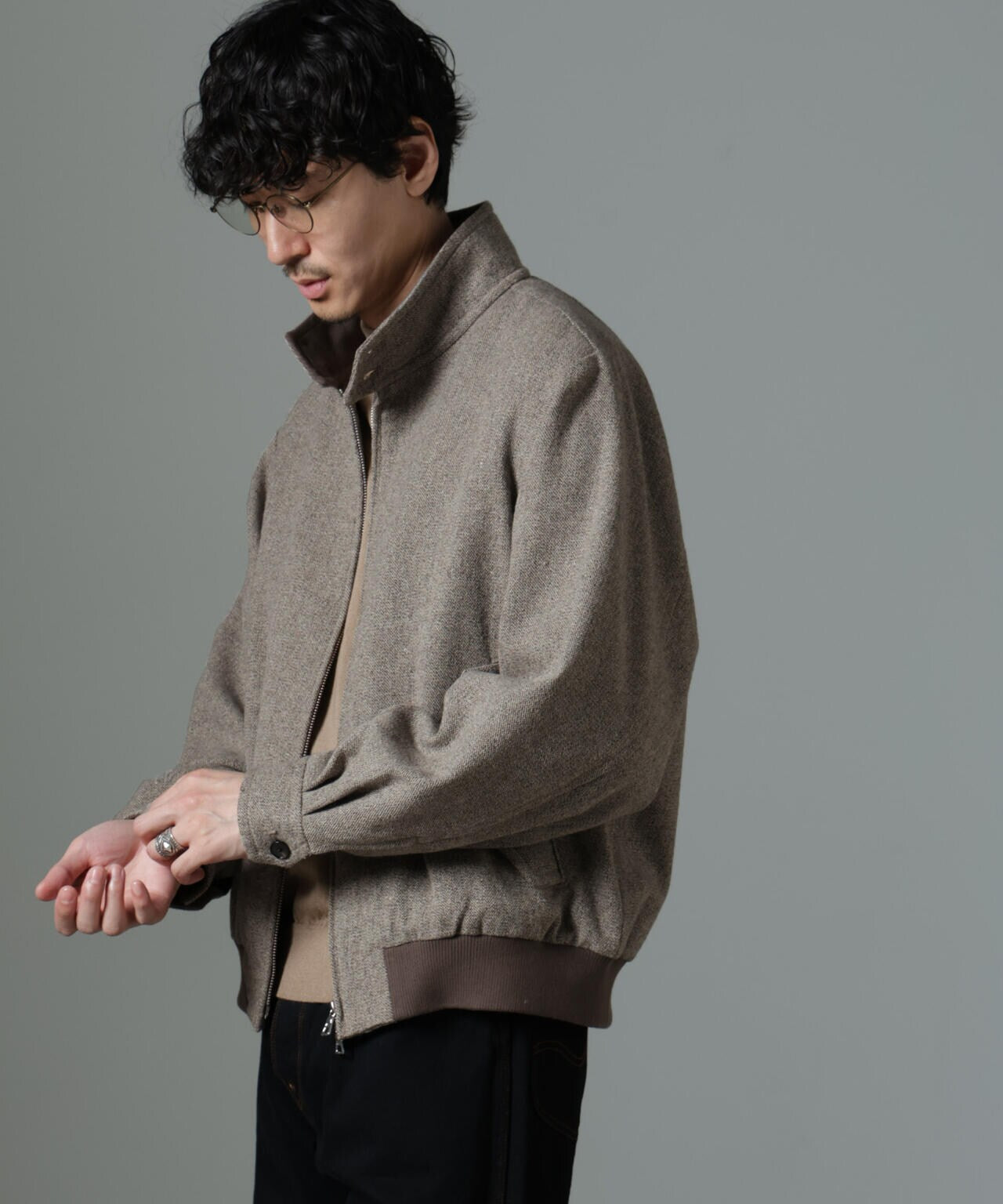 ツイードハリントンジャケット 6684212215