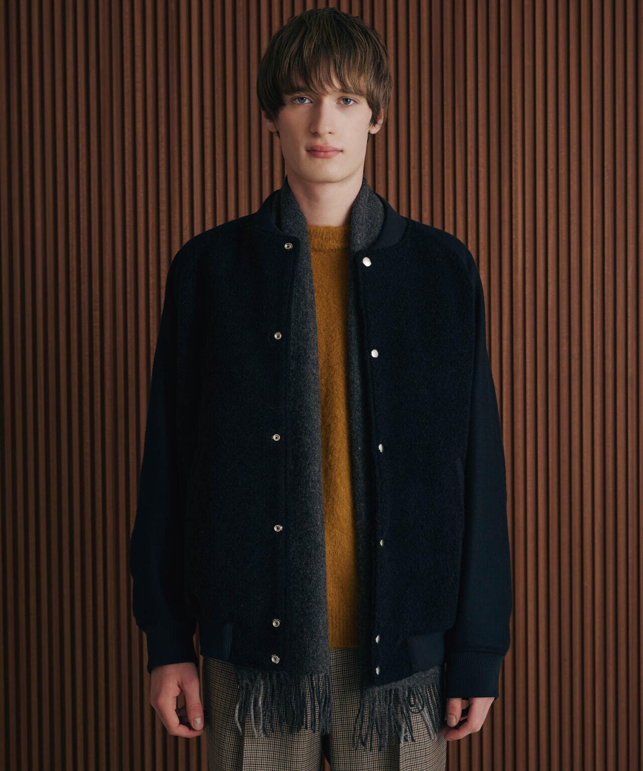 ブークレーパネルバーシティージャケット 6684212218