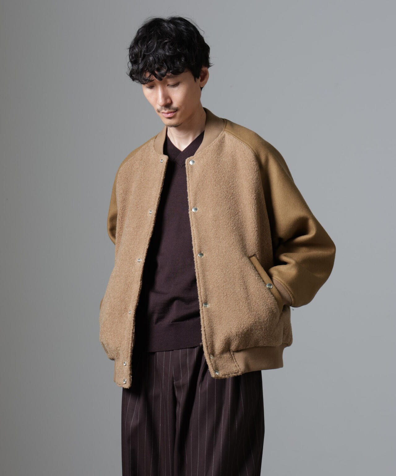 ブークレーパネルバーシティージャケット 6684212218