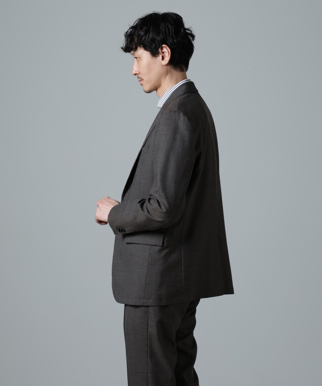 「N JACKET PREMIUM」RENU(R)ウール混洗えるサキソニージャケット(セットアップ可) 6684217205