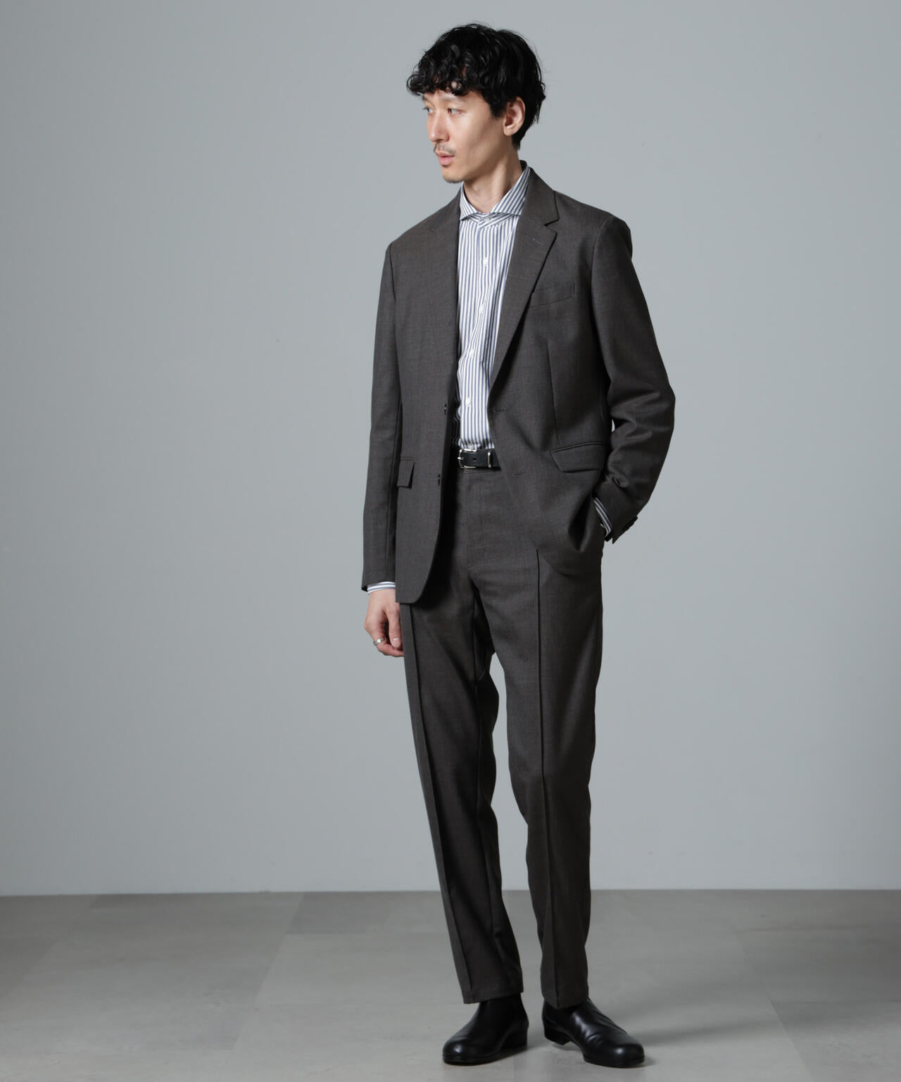 「N JACKET PREMIUM」RENU(R)ウール混洗えるサキソニージャケット(セットアップ可) 6684217205