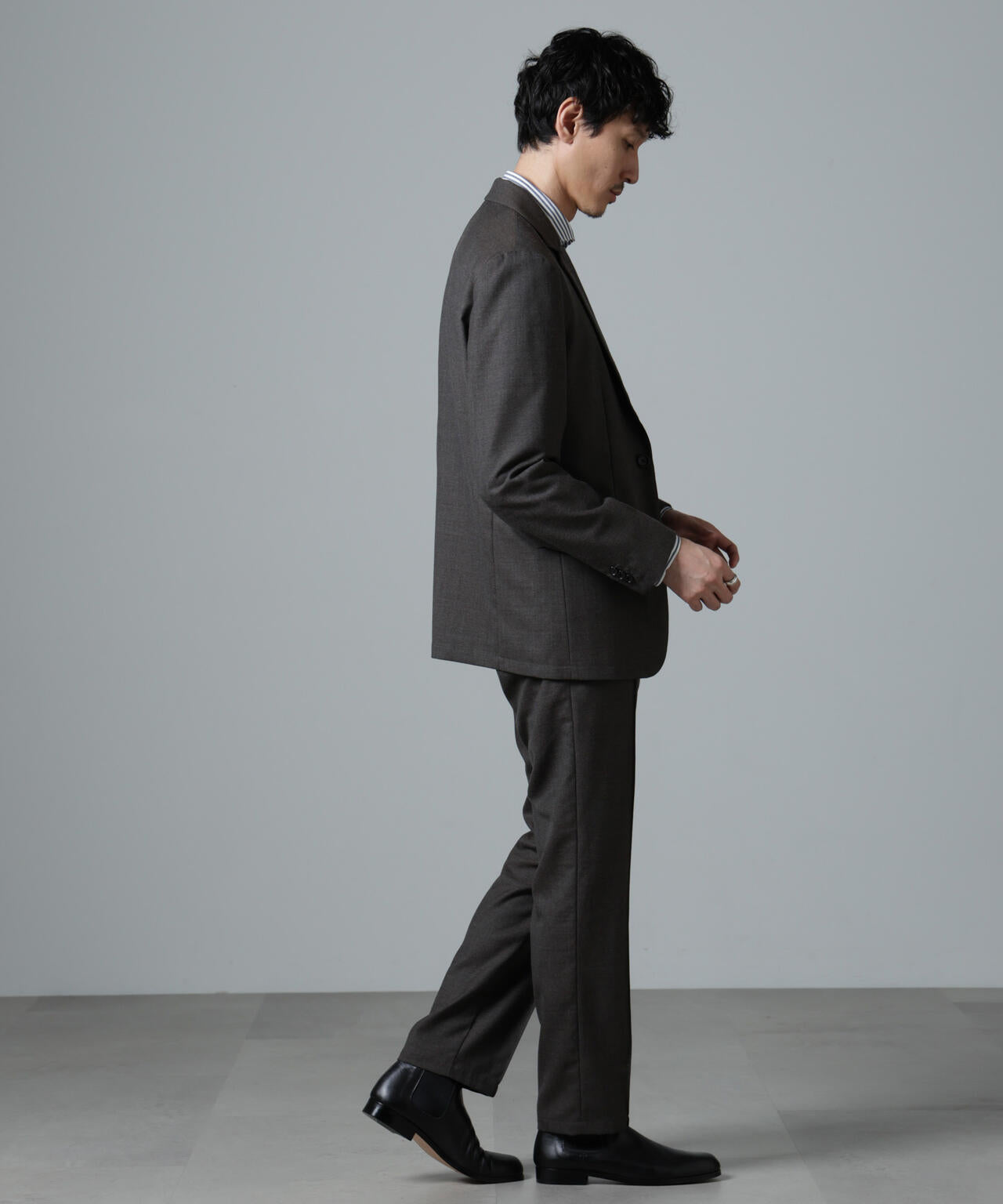 「N JACKET PREMIUM」RENU(R)ウール混洗えるサキソニージャケット(セットアップ可) 6684217205