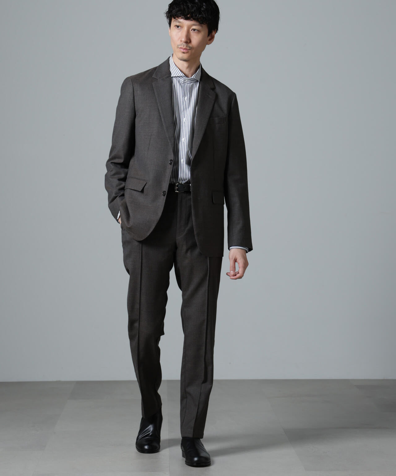 「N JACKET PREMIUM」RENU(R)ウール混洗えるサキソニージャケット(セットアップ可) 6684217205