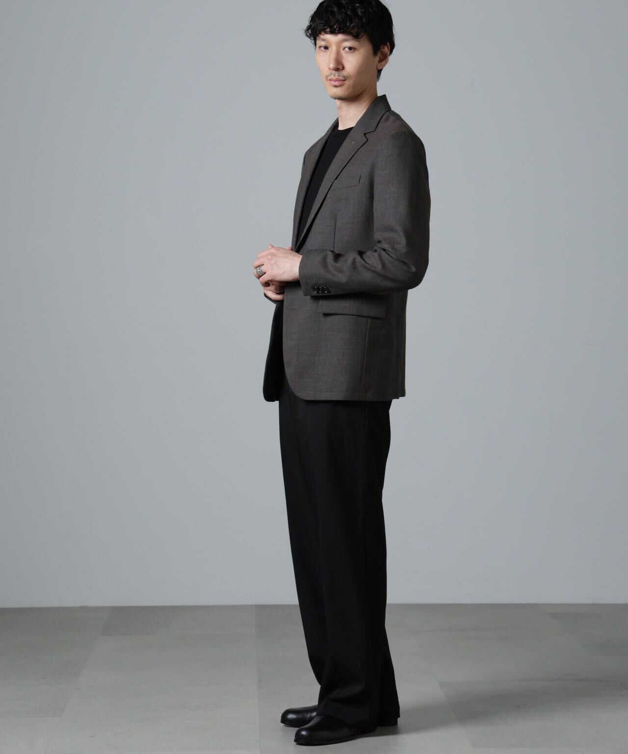 「N JACKET PREMIUM」RENU(R)ウール混洗えるサキソニージャケット(セットアップ可) 6684217205