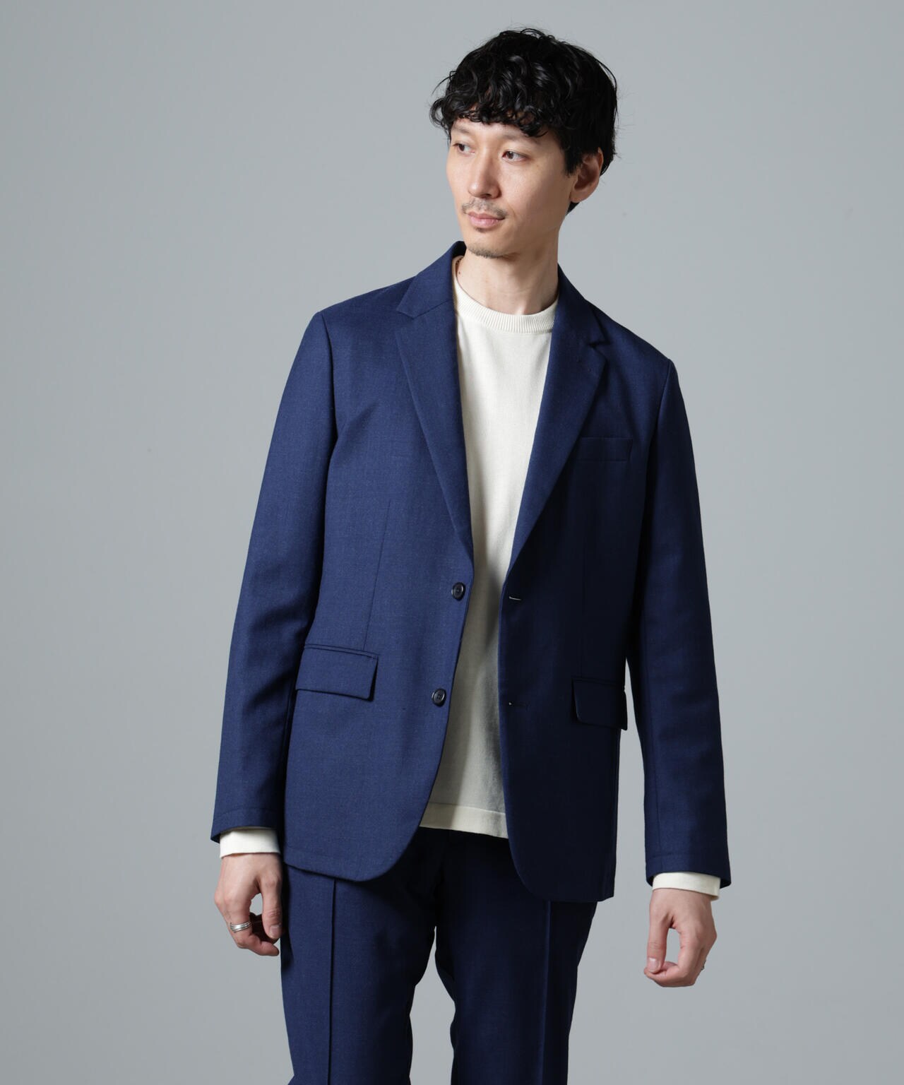 「N JACKET PREMIUM」RENU(R)ウール混洗えるサキソニージャケット(セットアップ可) 6684217205