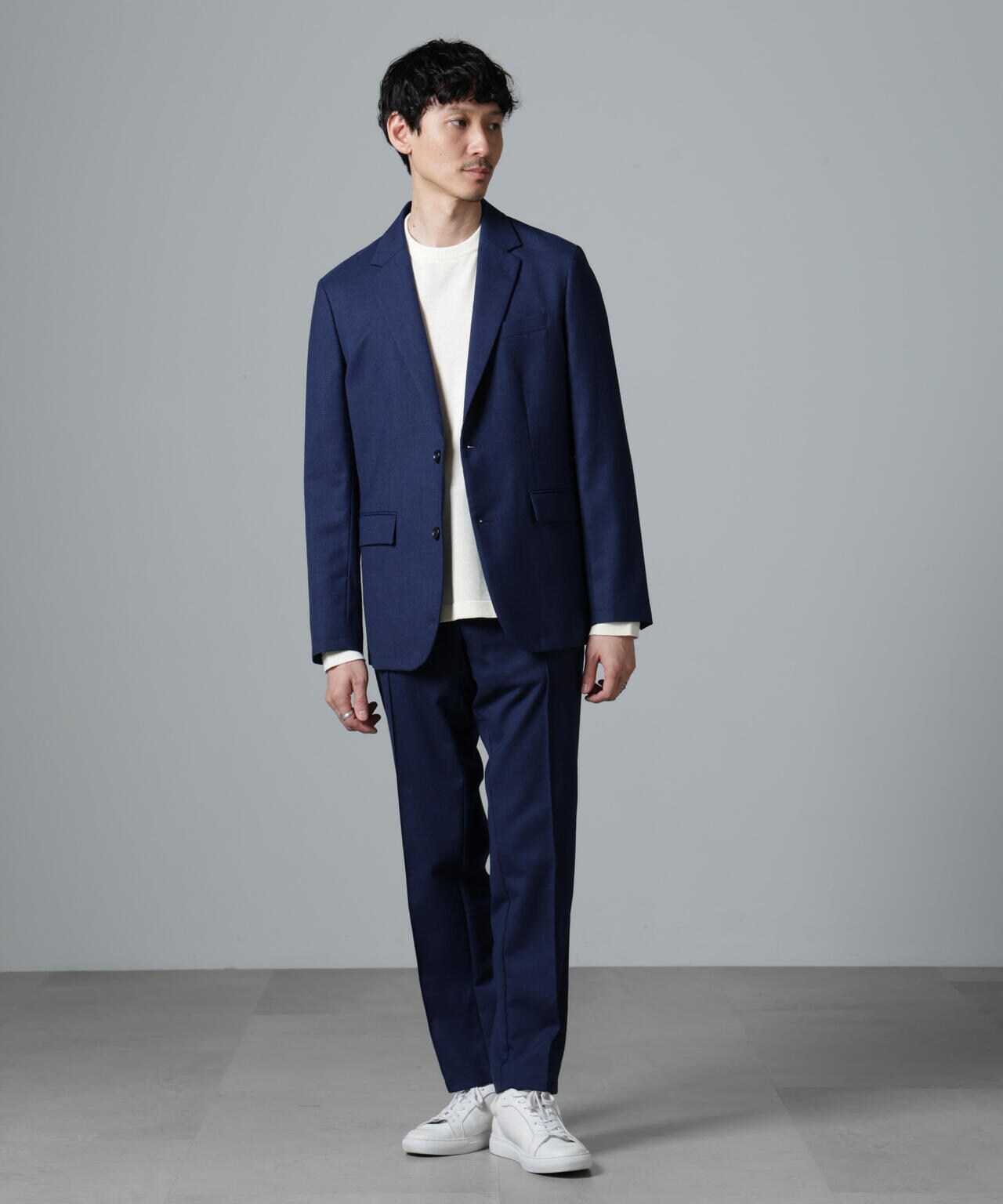 「N JACKET PREMIUM」RENU(R)ウール混洗えるサキソニージャケット(セットアップ可) 6684217205