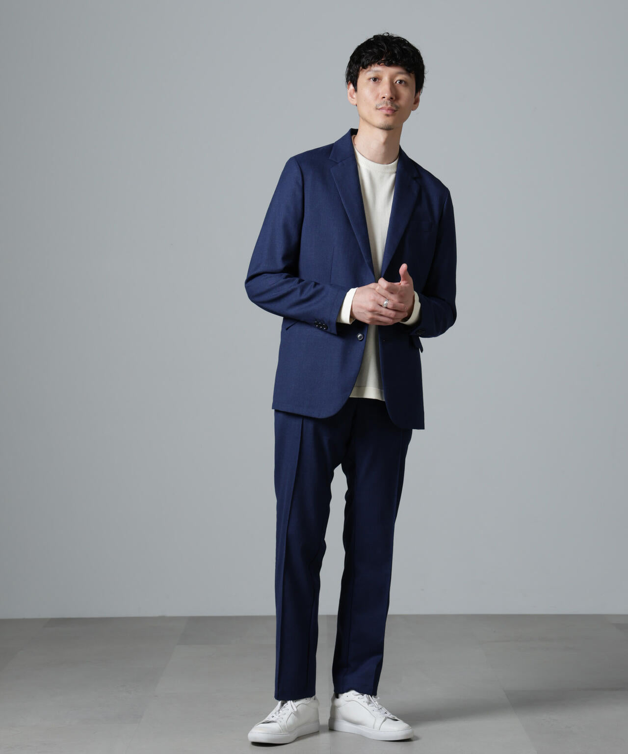 「N JACKET PREMIUM」RENU(R)ウール混洗えるサキソニージャケット(セットアップ可) 6684217205