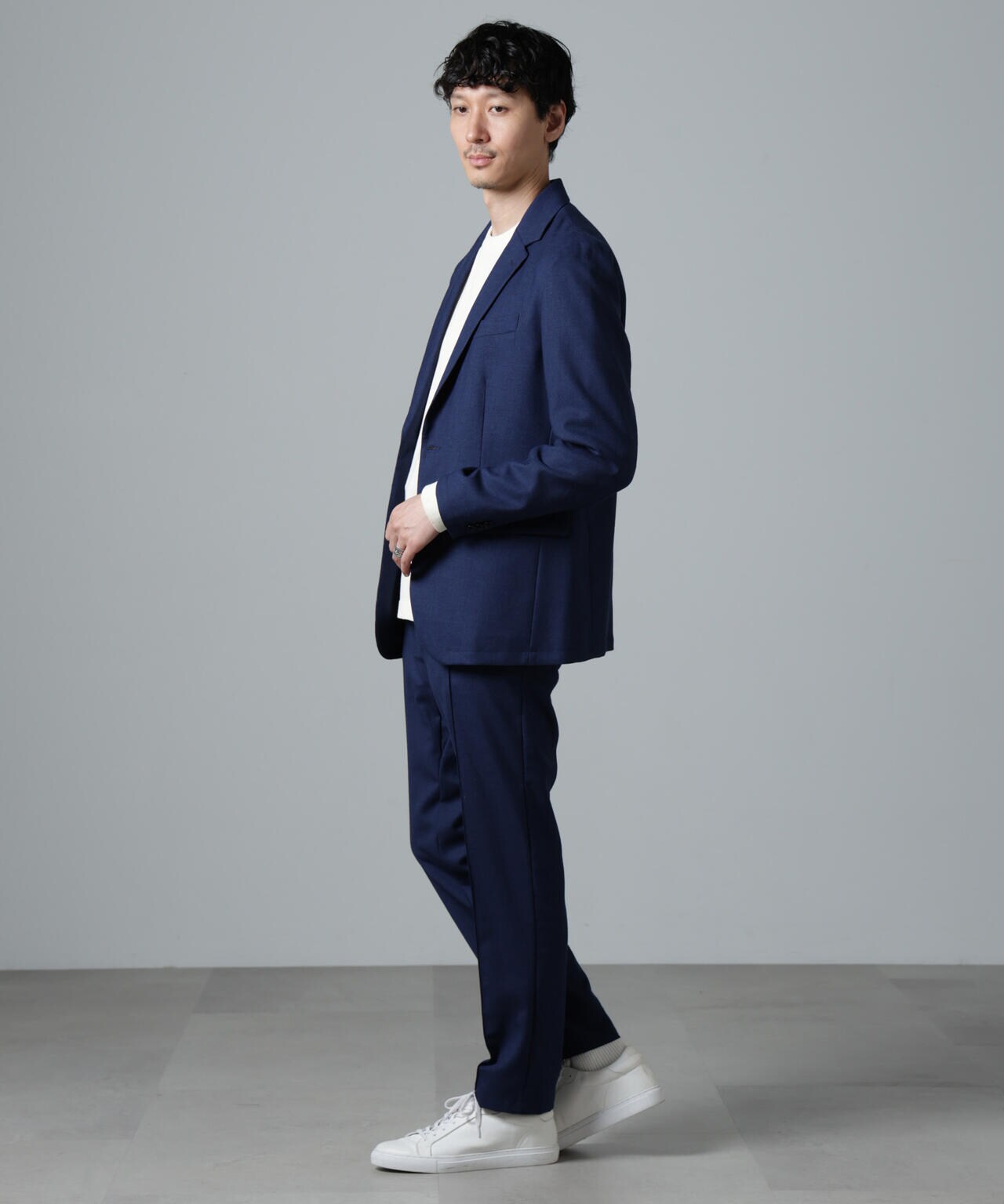 「N JACKET PREMIUM」RENU(R)ウール混洗えるサキソニージャケット(セットアップ可) 6684217205