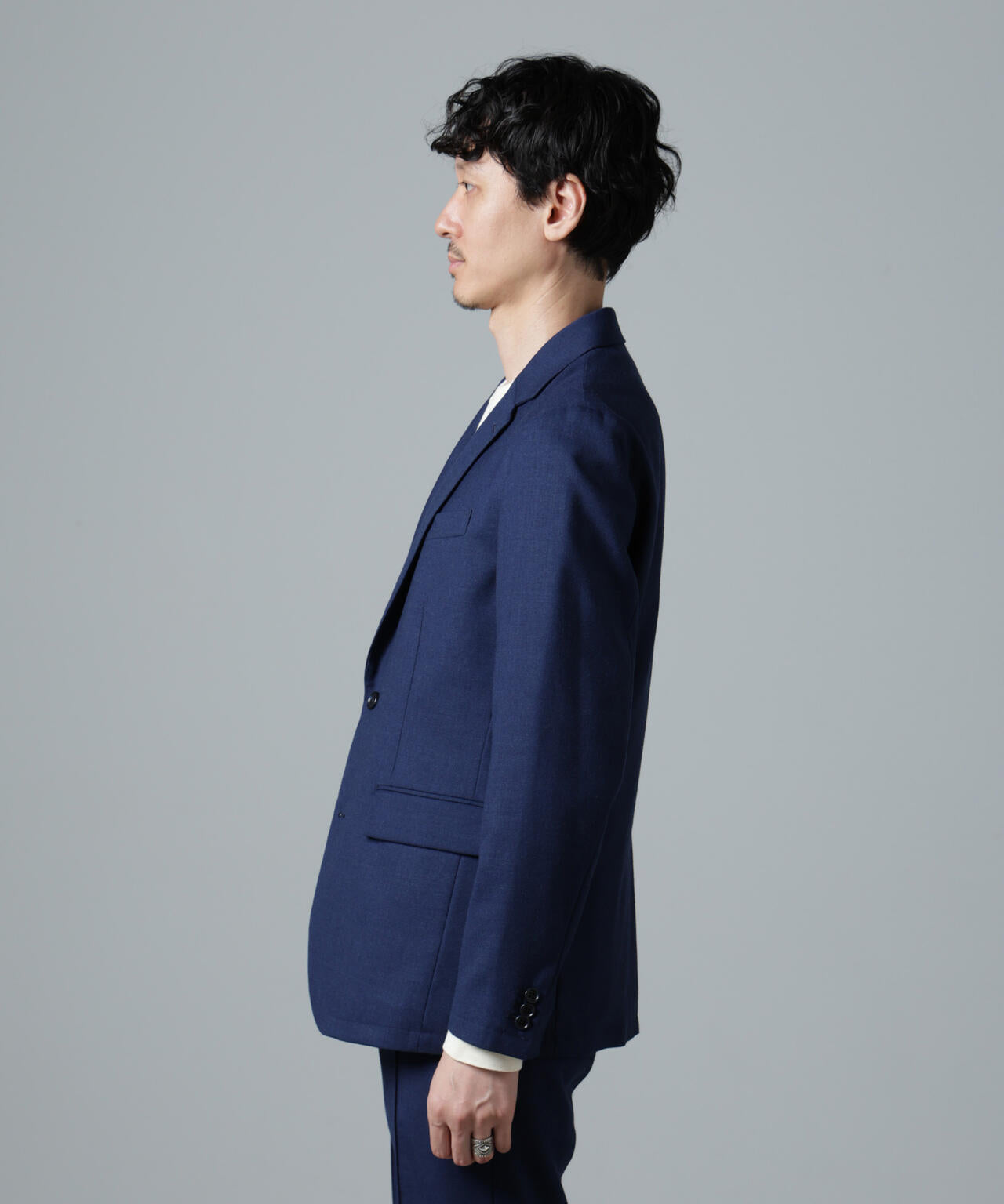 「N JACKET PREMIUM」RENU(R)ウール混洗えるサキソニージャケット(セットアップ可) 6684217205