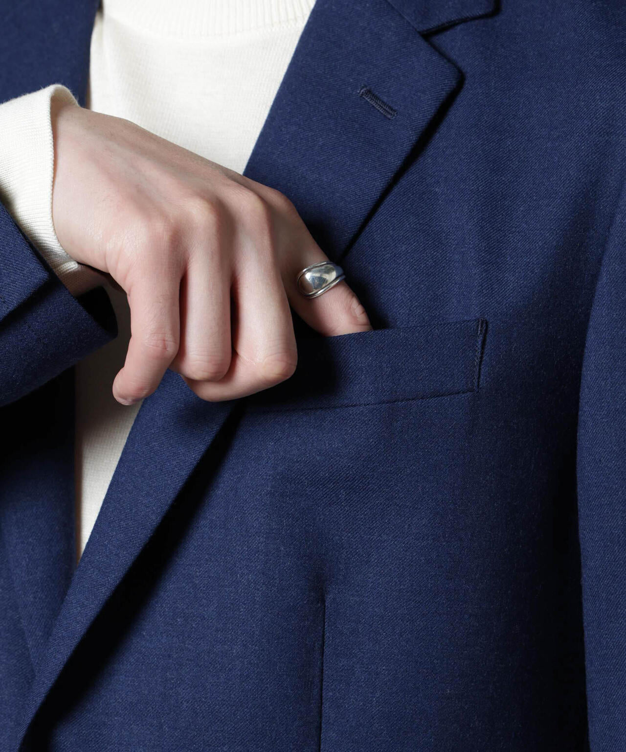 「N JACKET PREMIUM」RENU(R)ウール混洗えるサキソニージャケット(セットアップ可) 6684217205