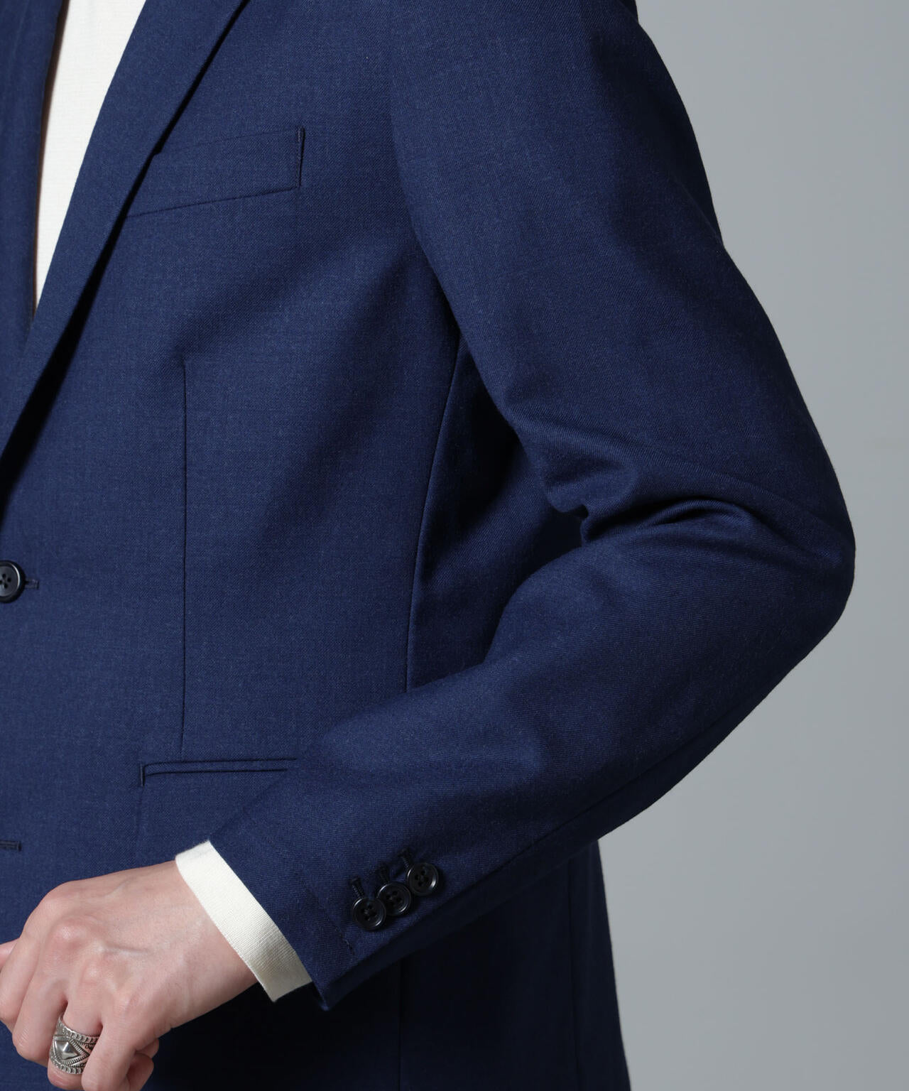 「N JACKET PREMIUM」RENU(R)ウール混洗えるサキソニージャケット(セットアップ可) 6684217205