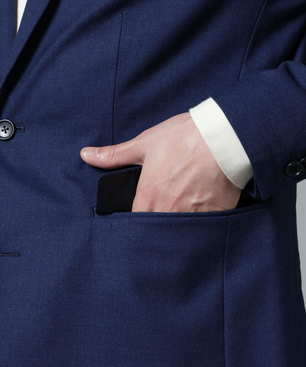 「N JACKET PREMIUM」RENU(R)ウール混洗えるサキソニージャケット(セットアップ可) 6684217205