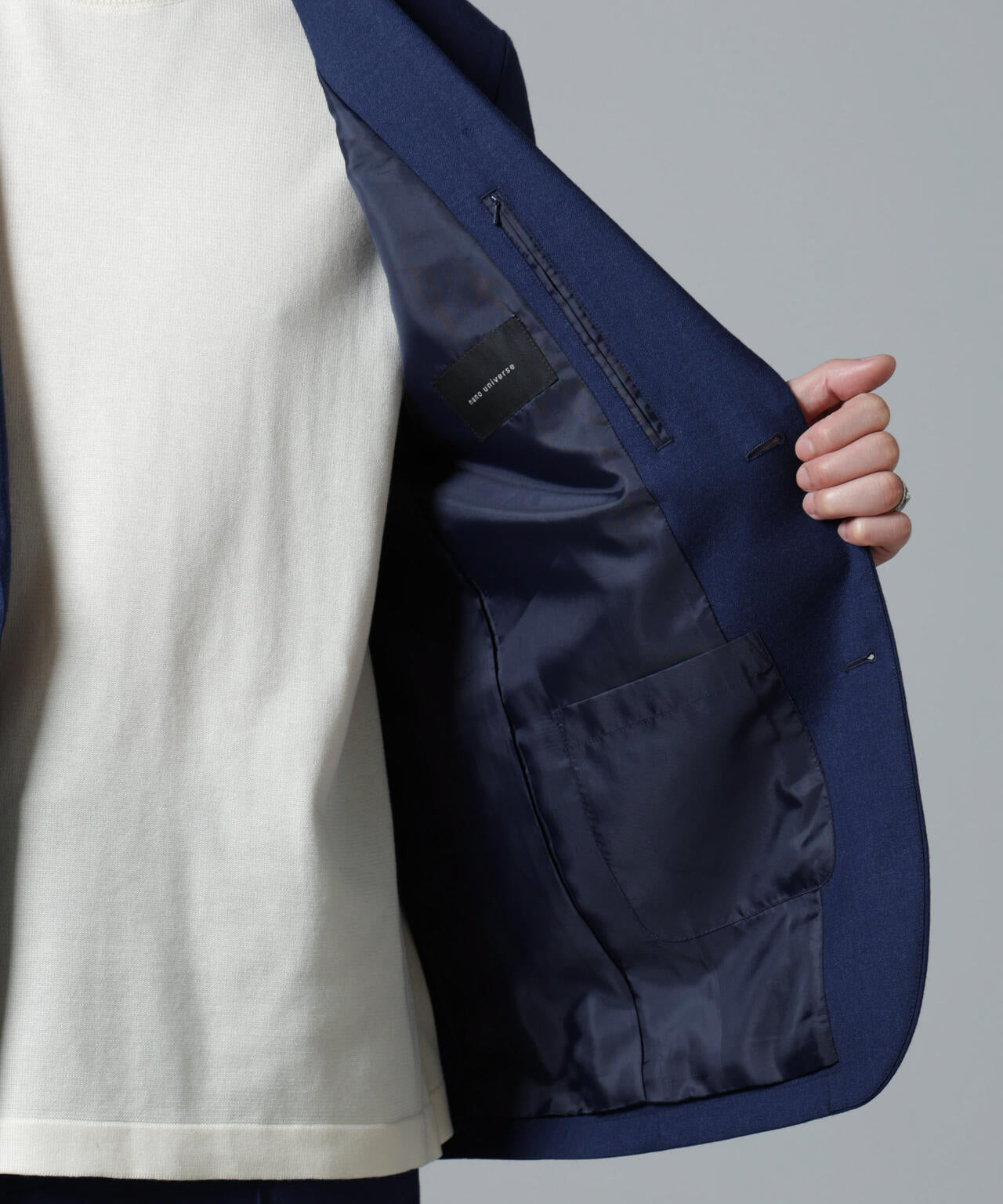 「N JACKET PREMIUM」RENU(R)ウール混洗えるサキソニージャケット(セットアップ可) 6684217205