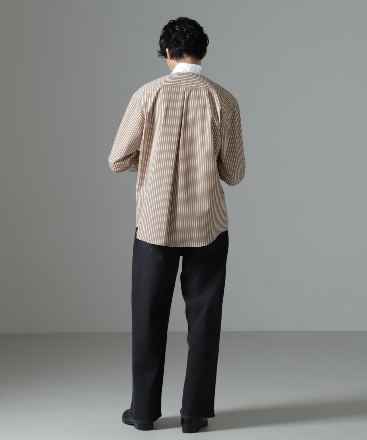 セミワイドストライプクレリックシャツ 6684220221