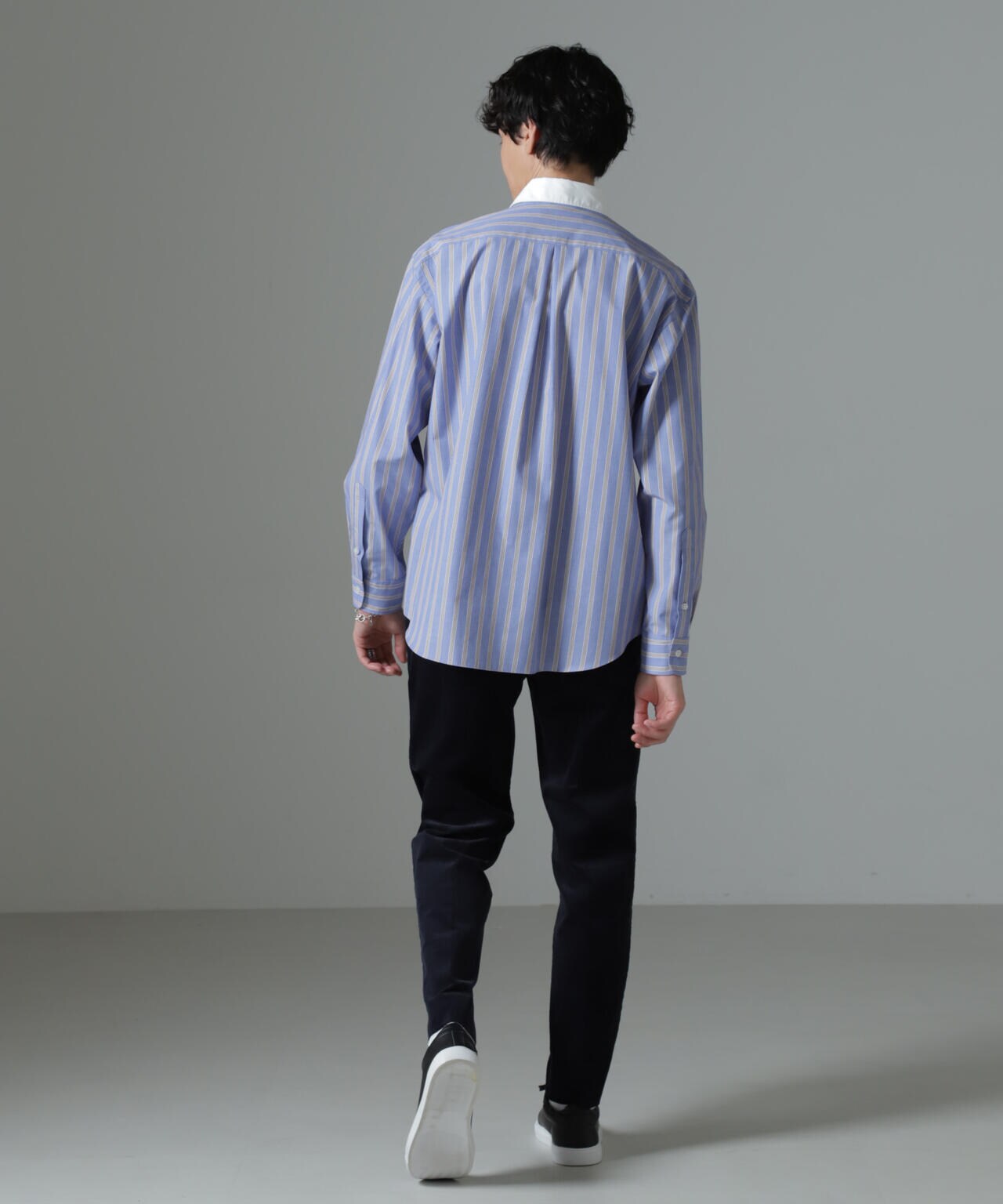 セミワイドストライプクレリックシャツ 6684220221