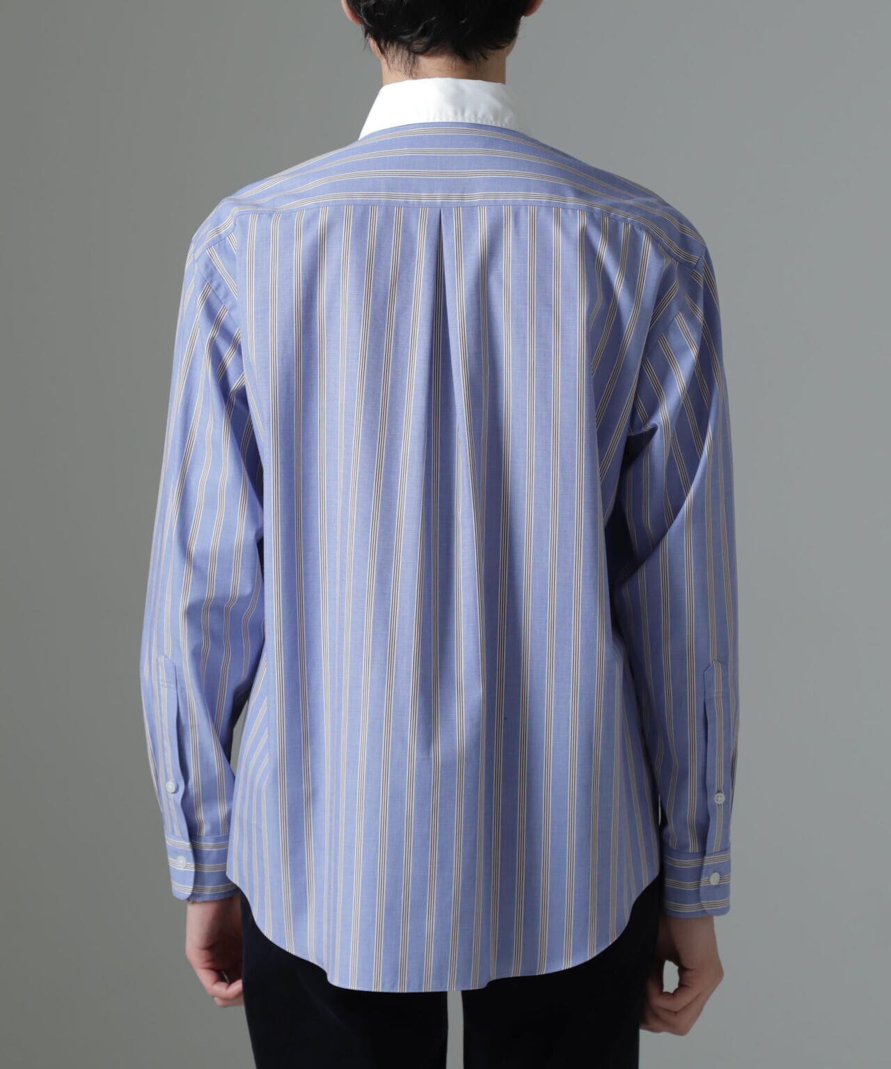 セミワイドストライプクレリックシャツ 6684220221