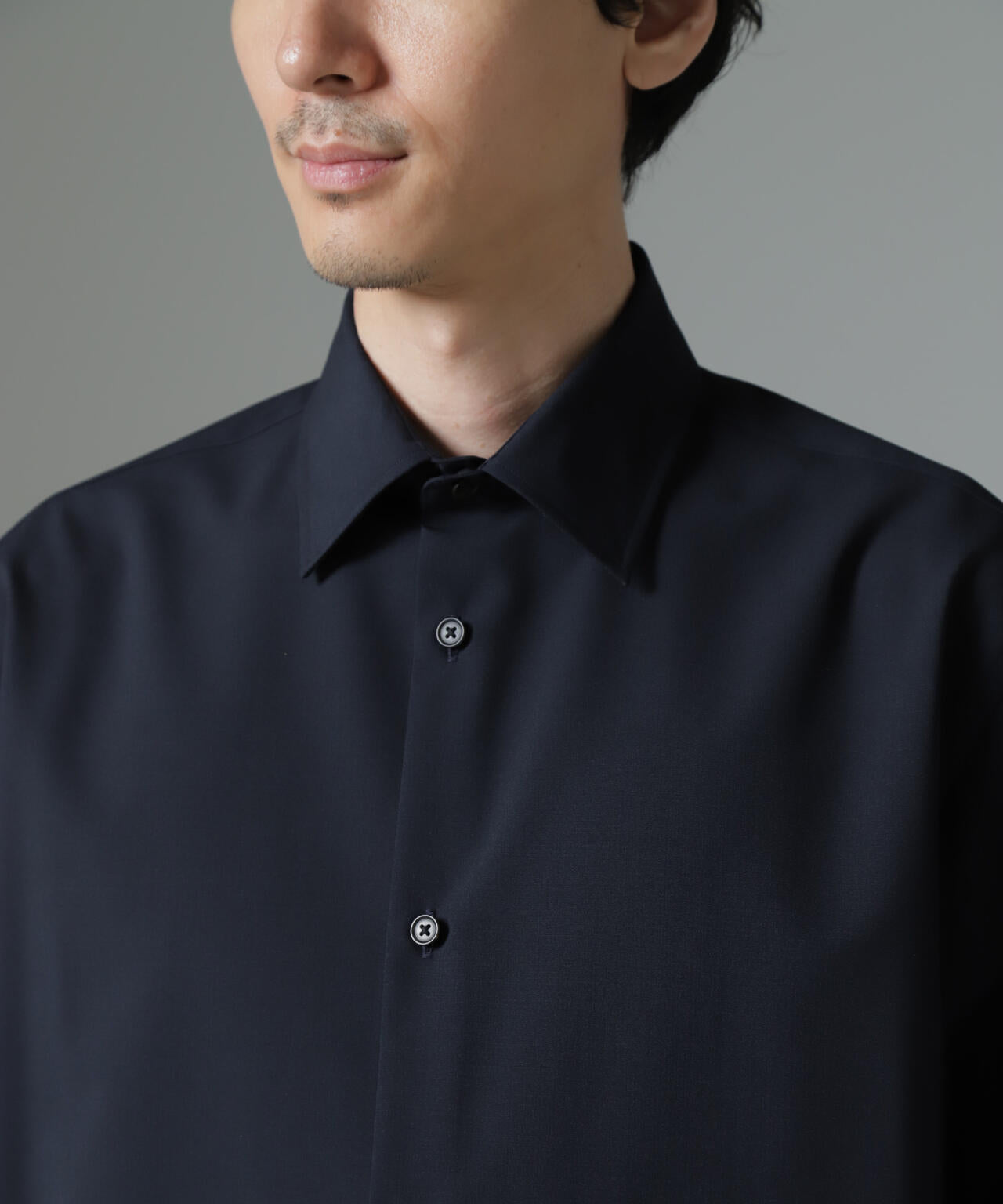 ウールブレンドウォッシャブルセミワイドカラーシャツ 6684220222