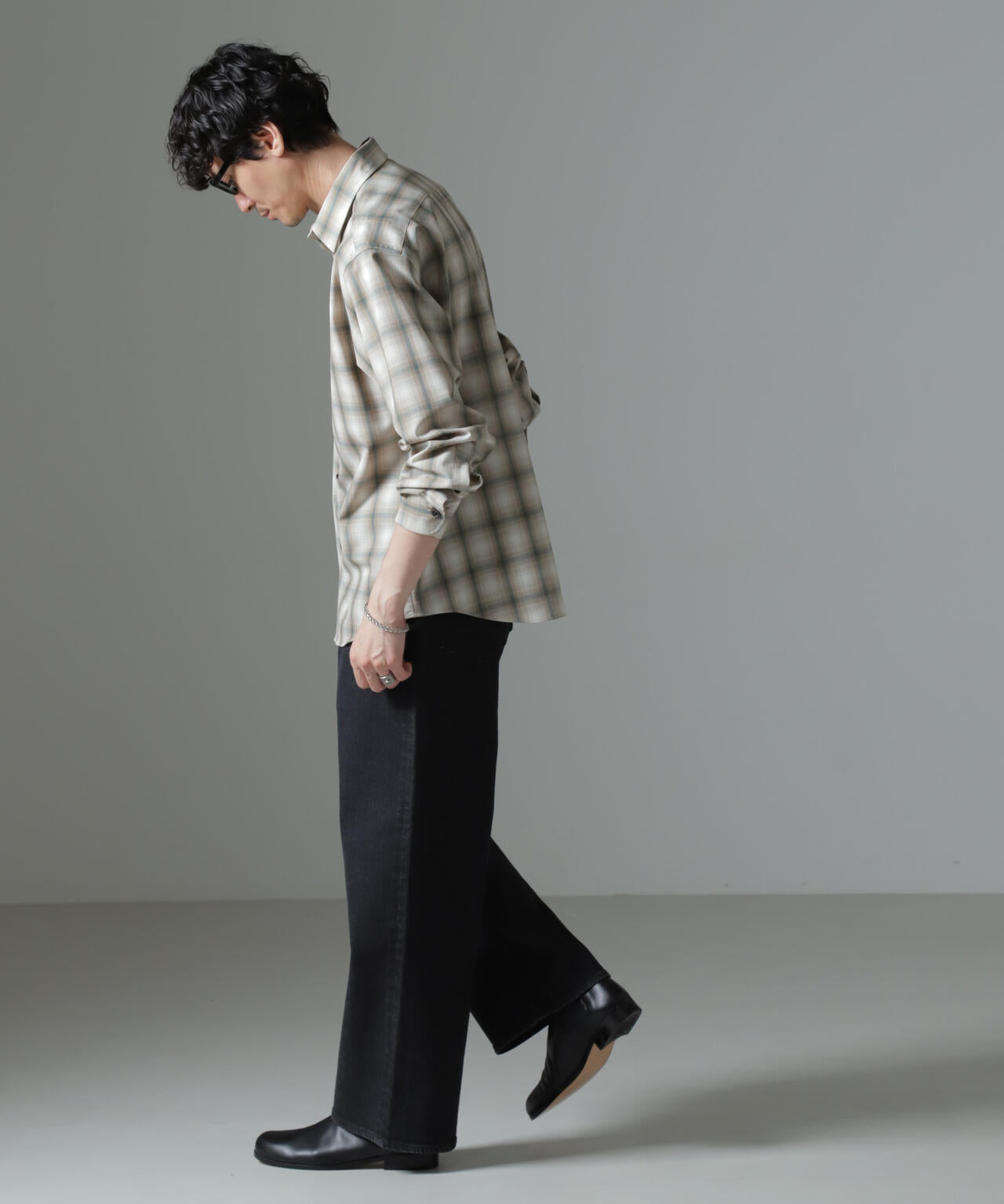 ウールブレンドウォッシャブルセミワイドカラーシャツ 6684220222