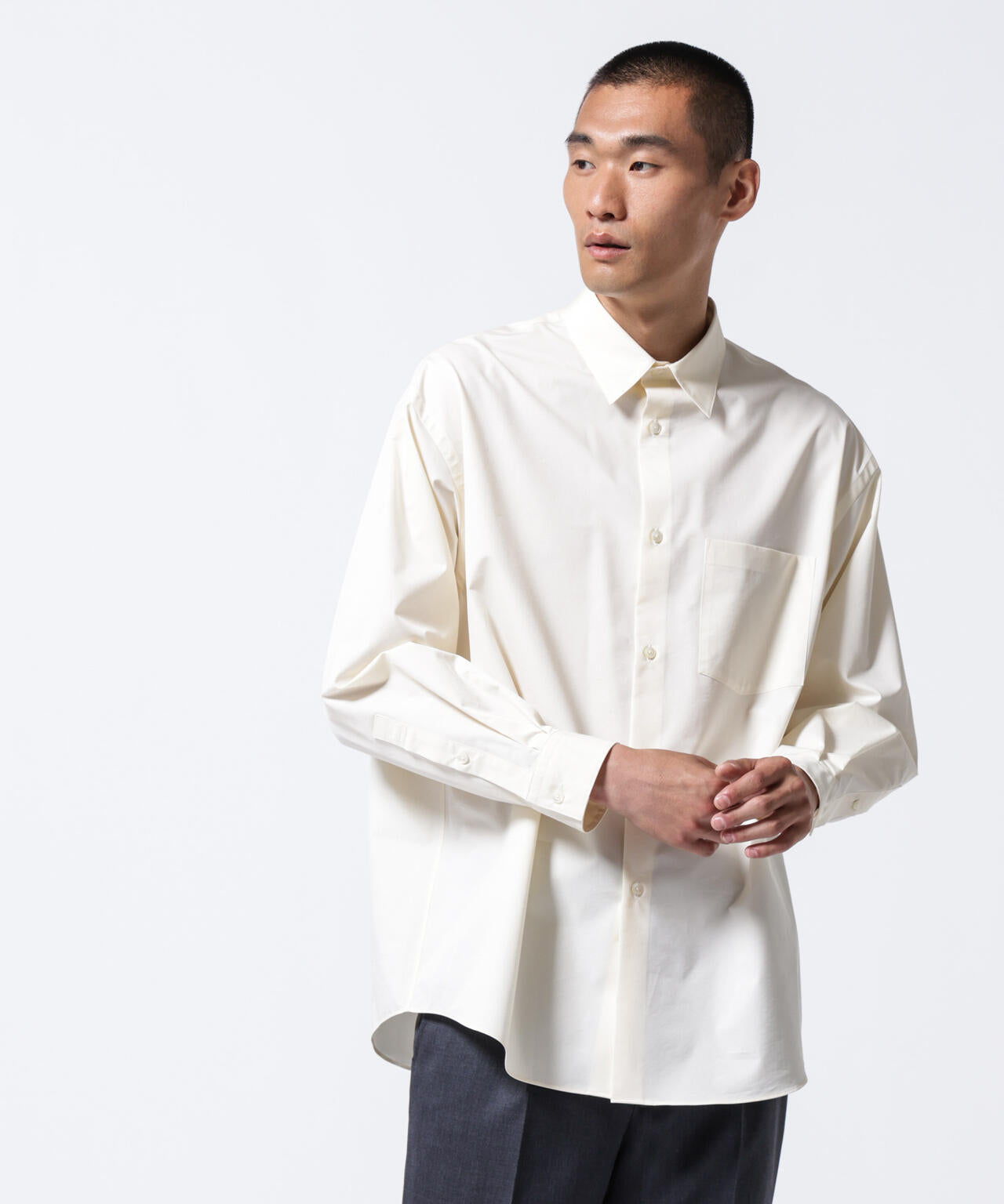 「ASSEMBLANC」タイニーカラーオーバーサイズシャツ 6684220224