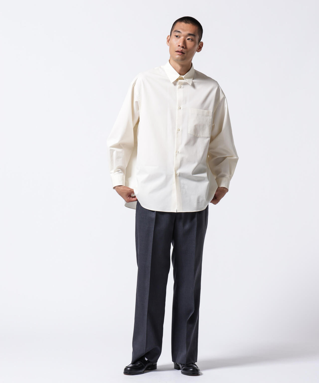 「ASSEMBLANC」タイニーカラーオーバーサイズシャツ 6684220224