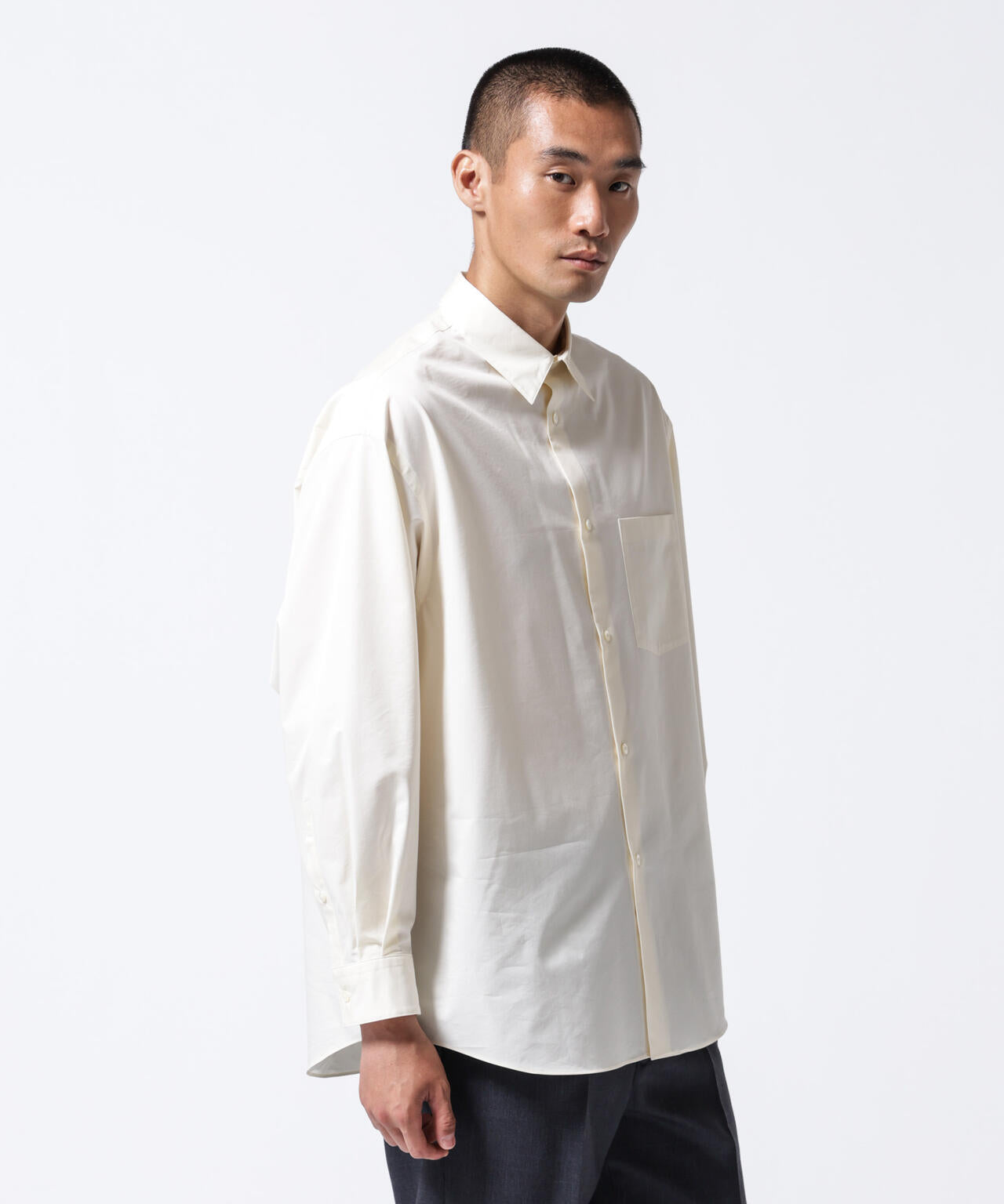 「ASSEMBLANC」タイニーカラーオーバーサイズシャツ 6684220224