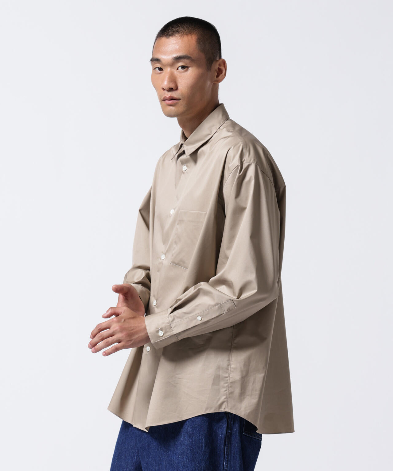 「ASSEMBLANC」タイニーカラーオーバーサイズシャツ 6684220224