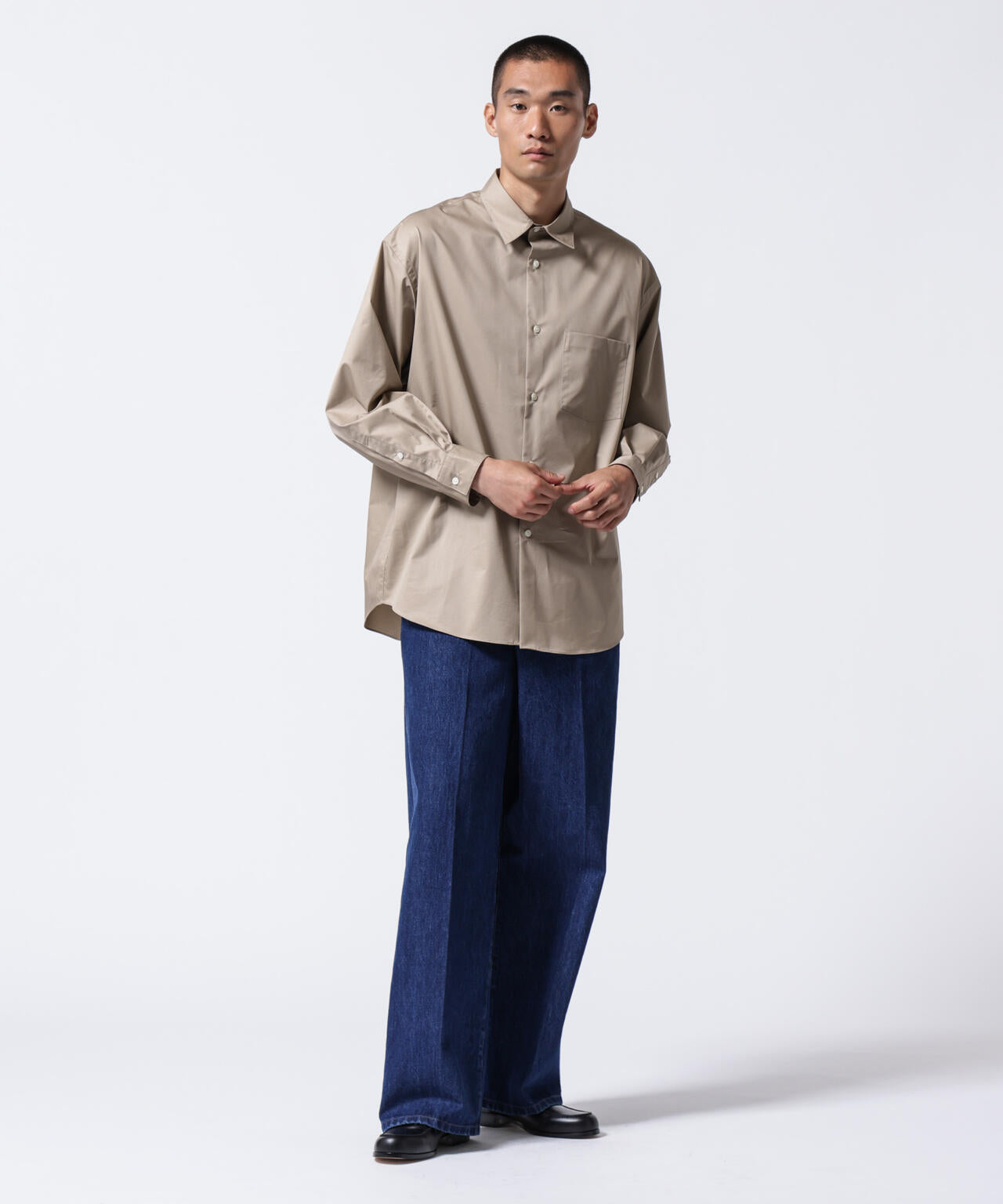 「ASSEMBLANC」タイニーカラーオーバーサイズシャツ 6684220224