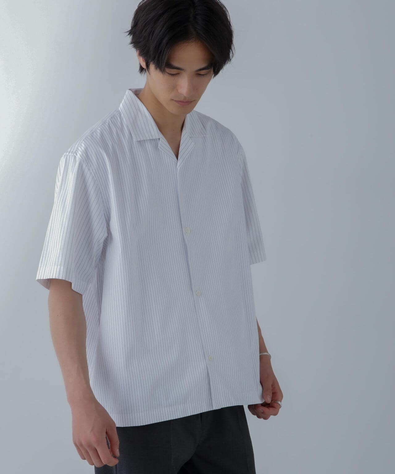 ストライプコンビ ハーフスリーブシャツ 6684221201