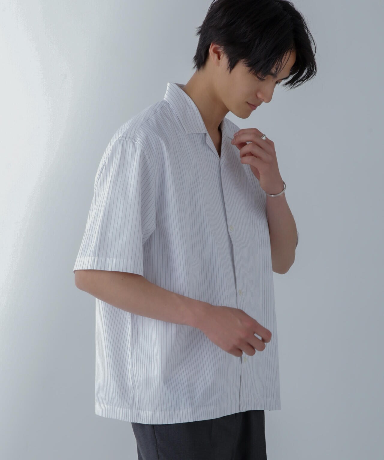 ストライプコンビ ハーフスリーブシャツ 6684221201