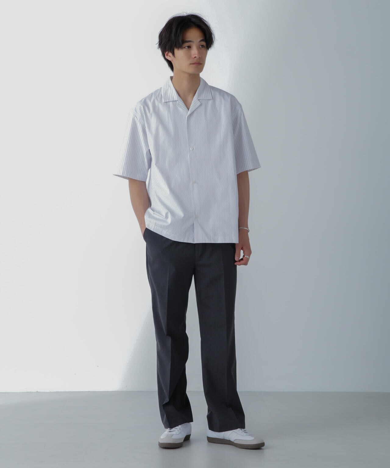 ストライプコンビ ハーフスリーブシャツ 6684221201