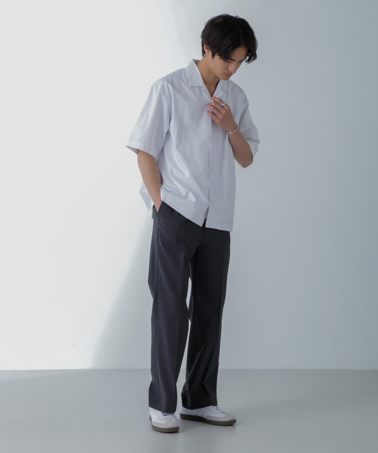 ストライプコンビ ハーフスリーブシャツ 6684221201